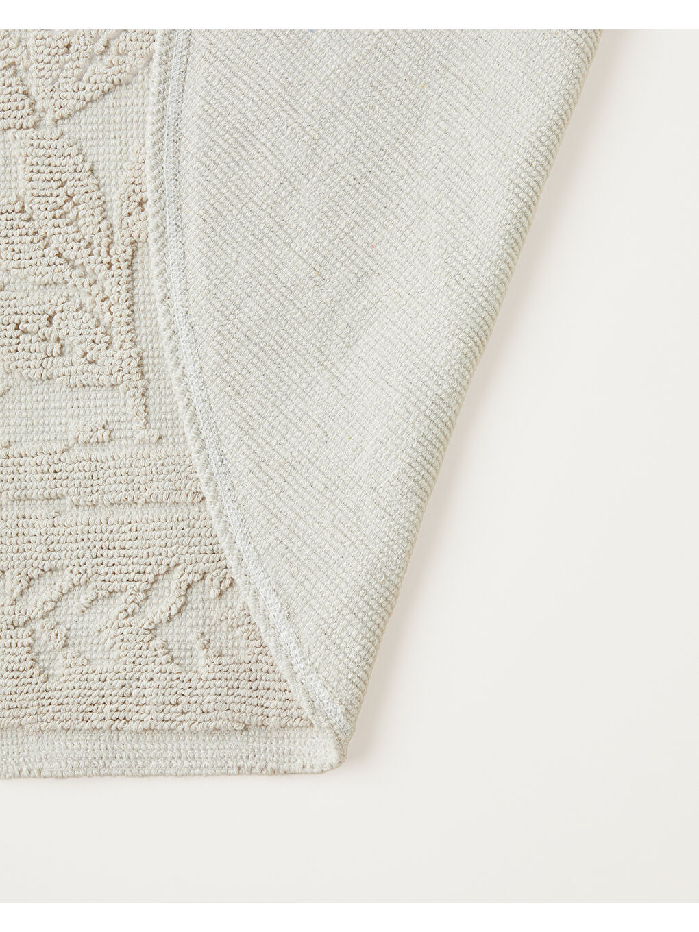 Ekru Blossom Pamuklu Bukle Kilim 110x110 cm Krem-1