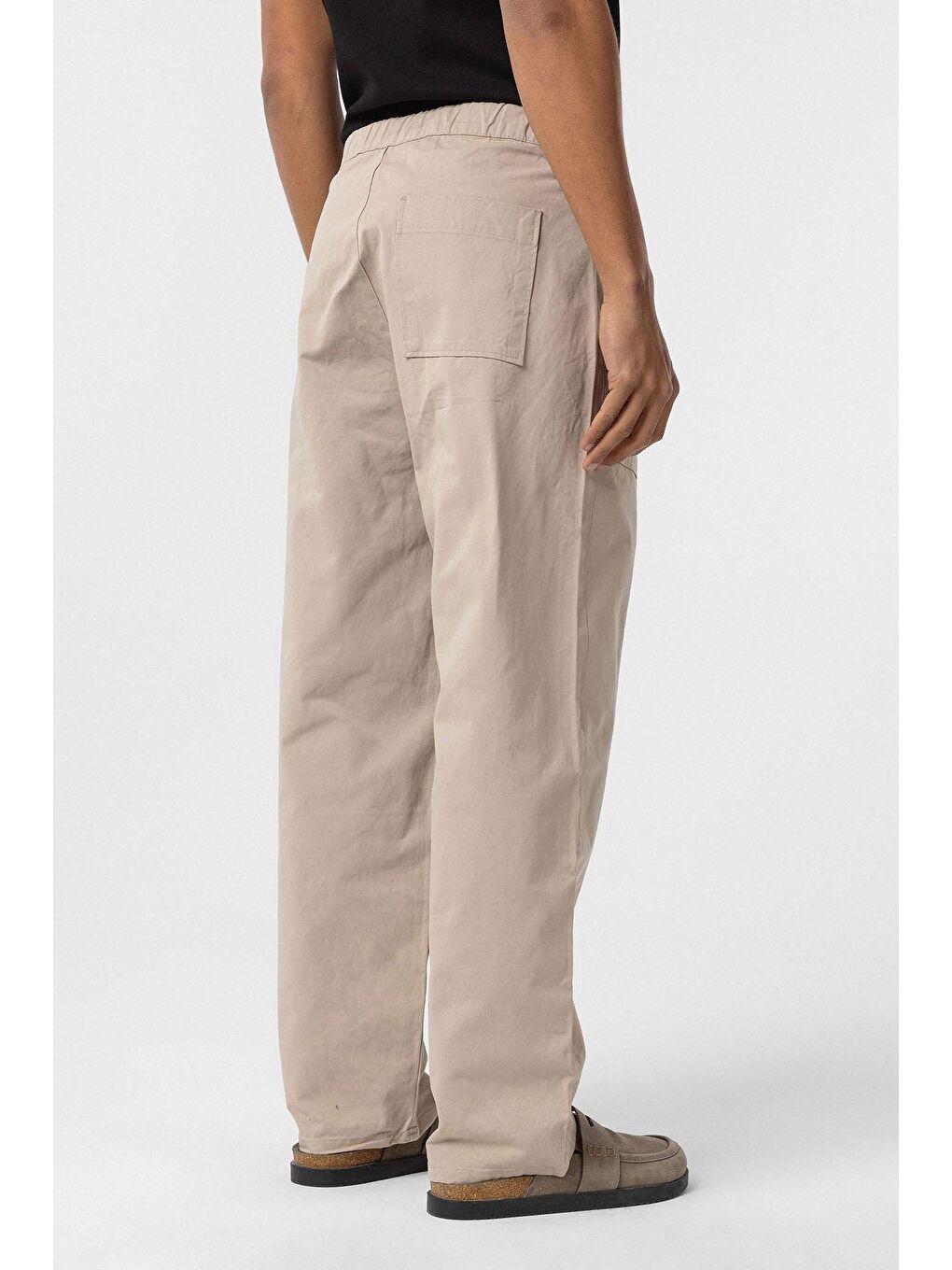 Baggy Fit Gabardin Pantolon Bej-4