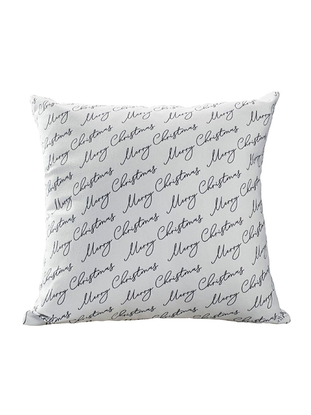 Yılbaşı Temalı "Merry Christmas" Siyah Yazı Desenli Kırlent Kılıfı - Yeşil 43x43-1