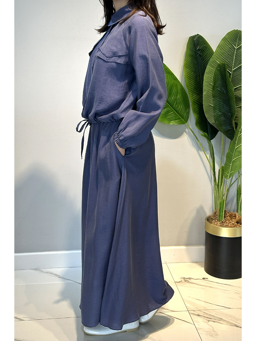Gömlek Çan Etek Takım 4458 İndigo-2