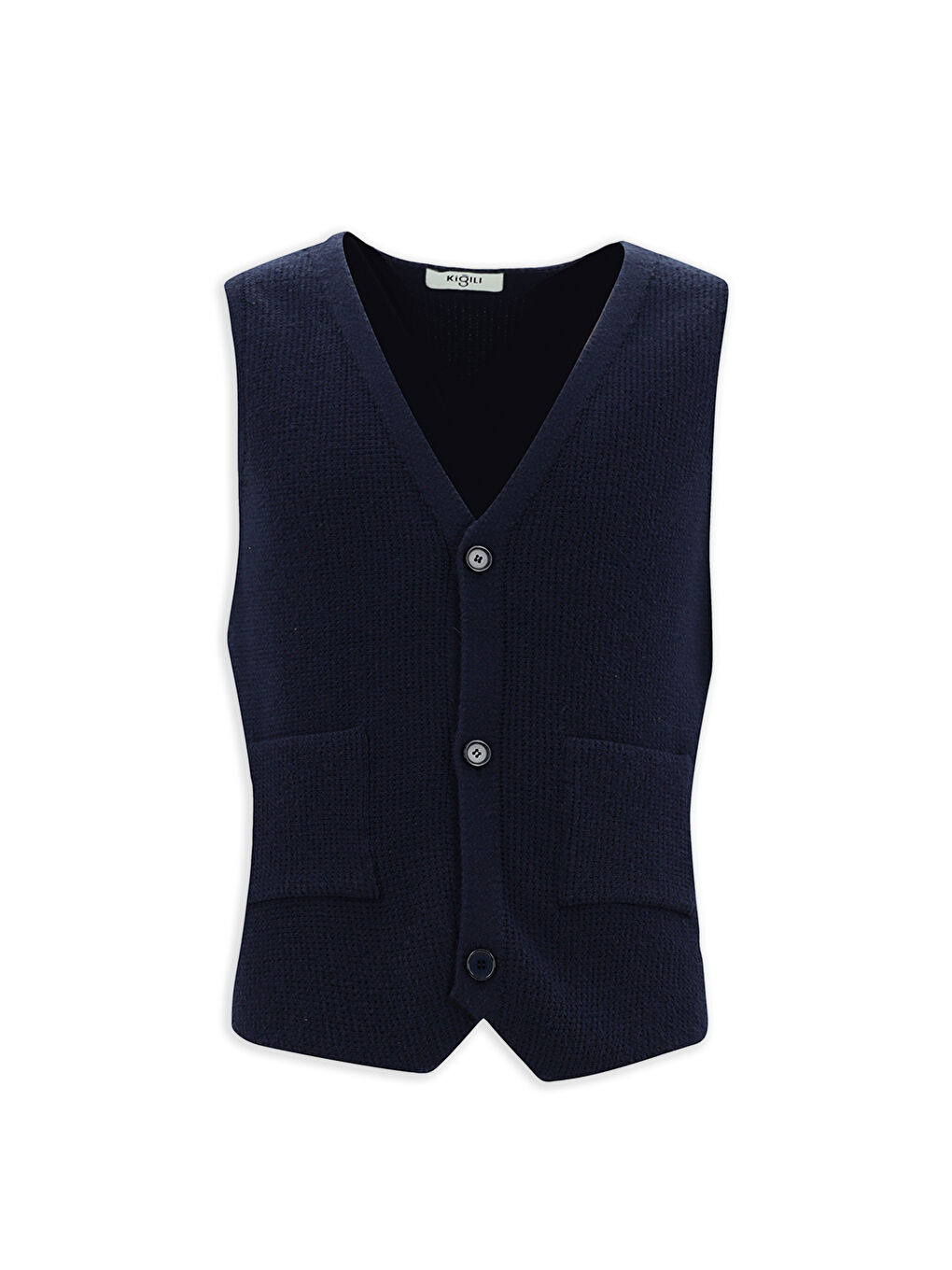 Lacivert V Yaka Triko Yelek-6