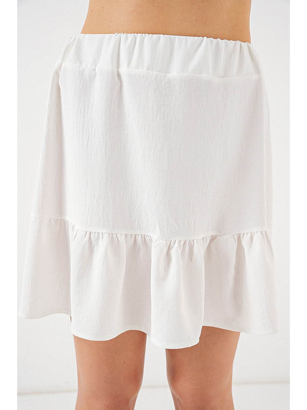 Kadın Ayrobin Mini Etek 8054 - Beyaz-4