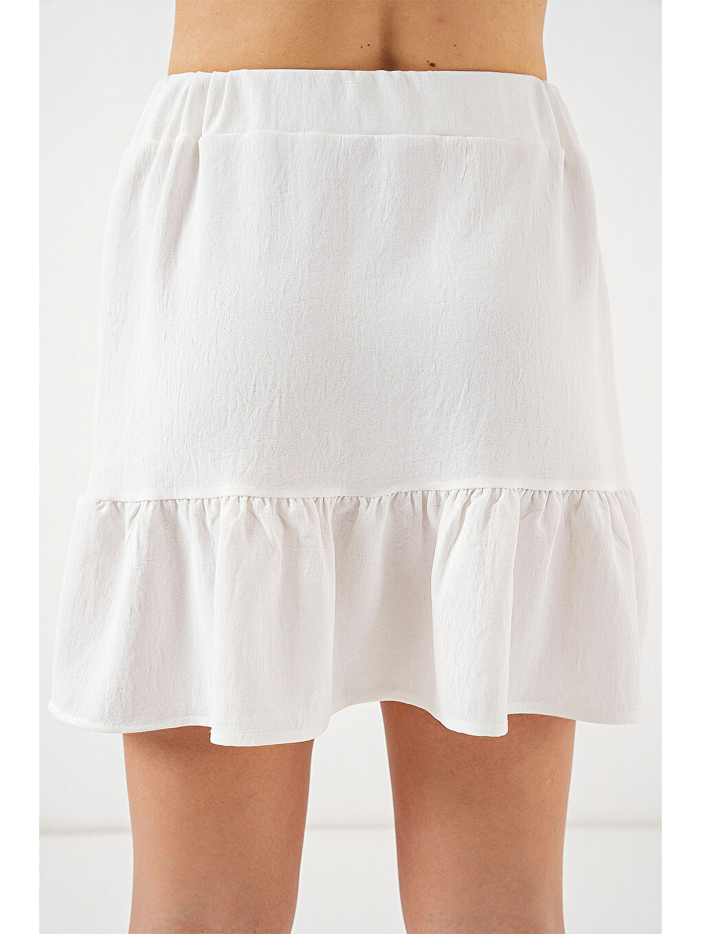 Kadın Ayrobin Mini Etek 8054 - Beyaz-6