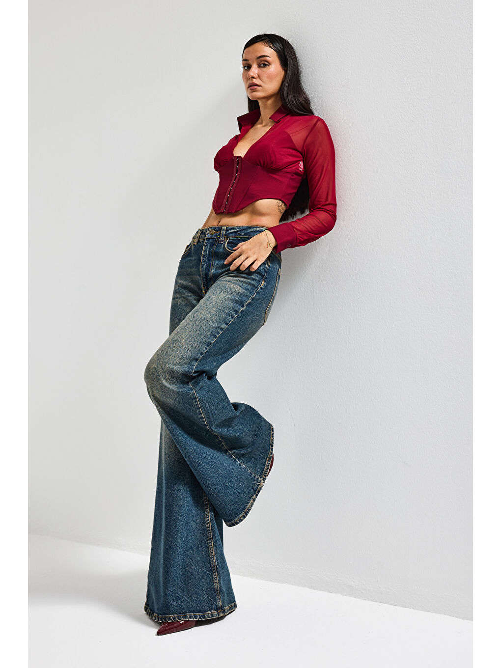 Mavi Kadın Tint Jean Rengi 2w5-8 Flare Fit Komfort Kumaş İç Boy 83cm Denim Jean-1