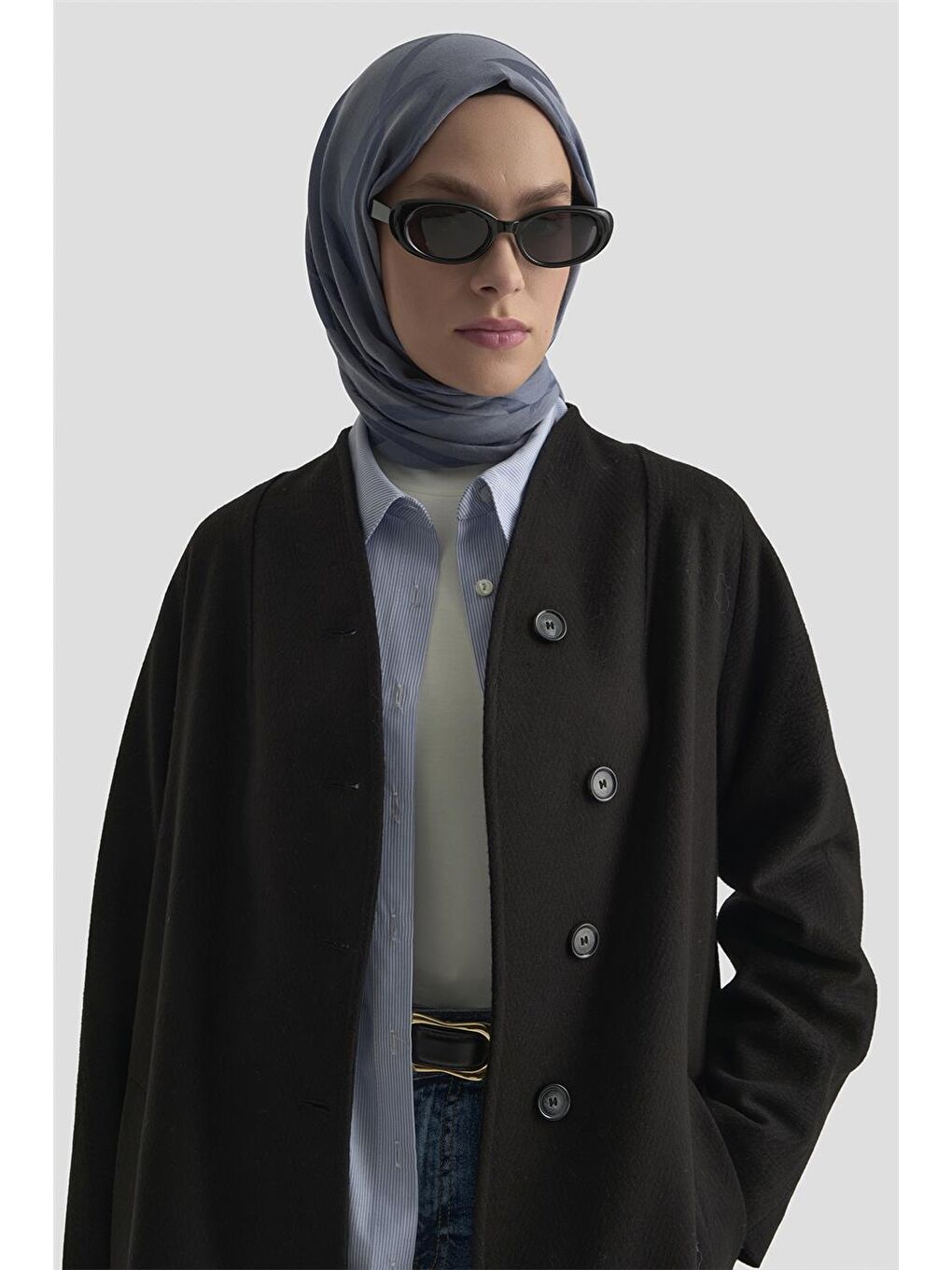 Kaşe Manto 25K8603 Siyah-1