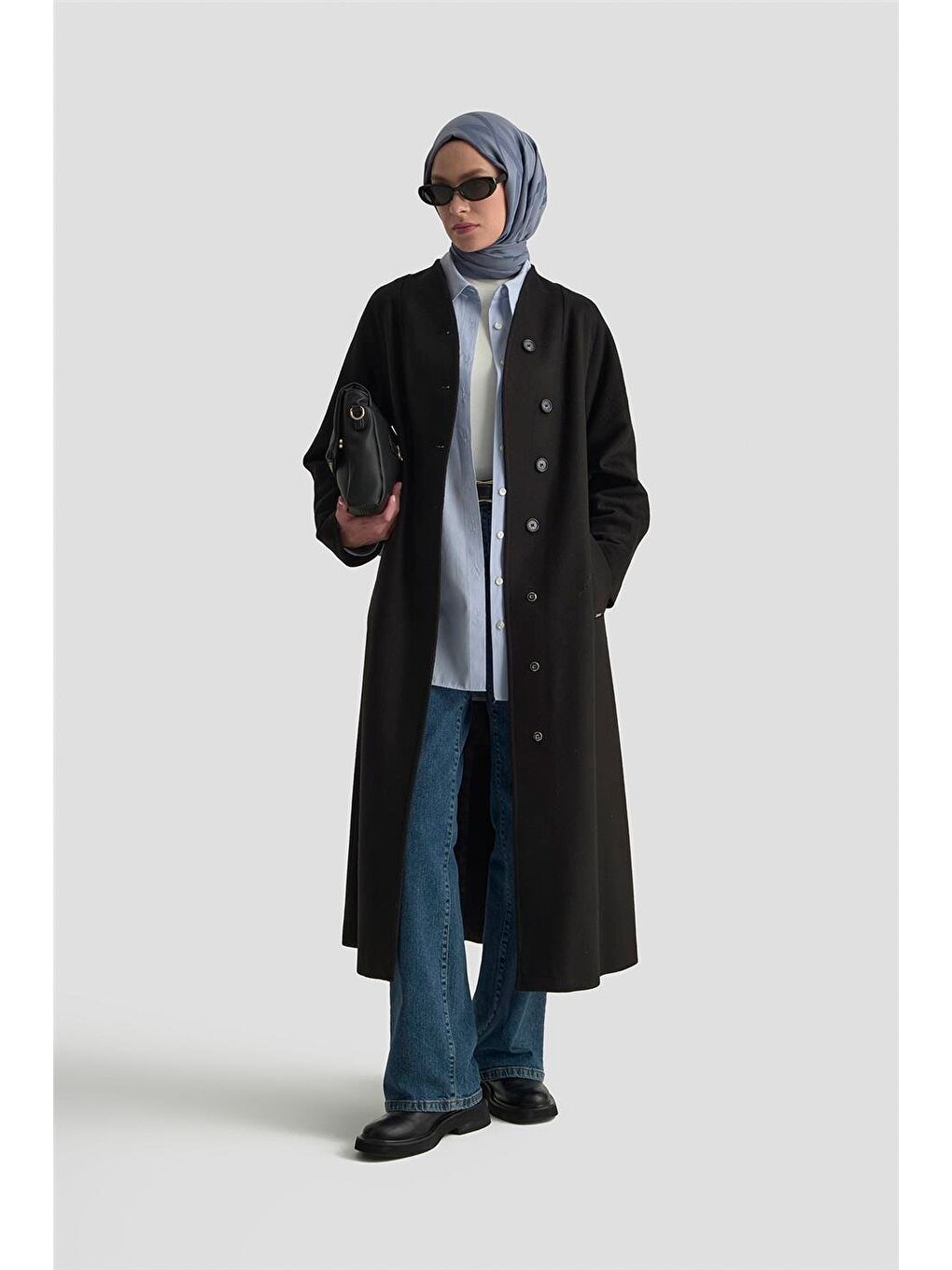 Kaşe Manto 25K8603 Siyah