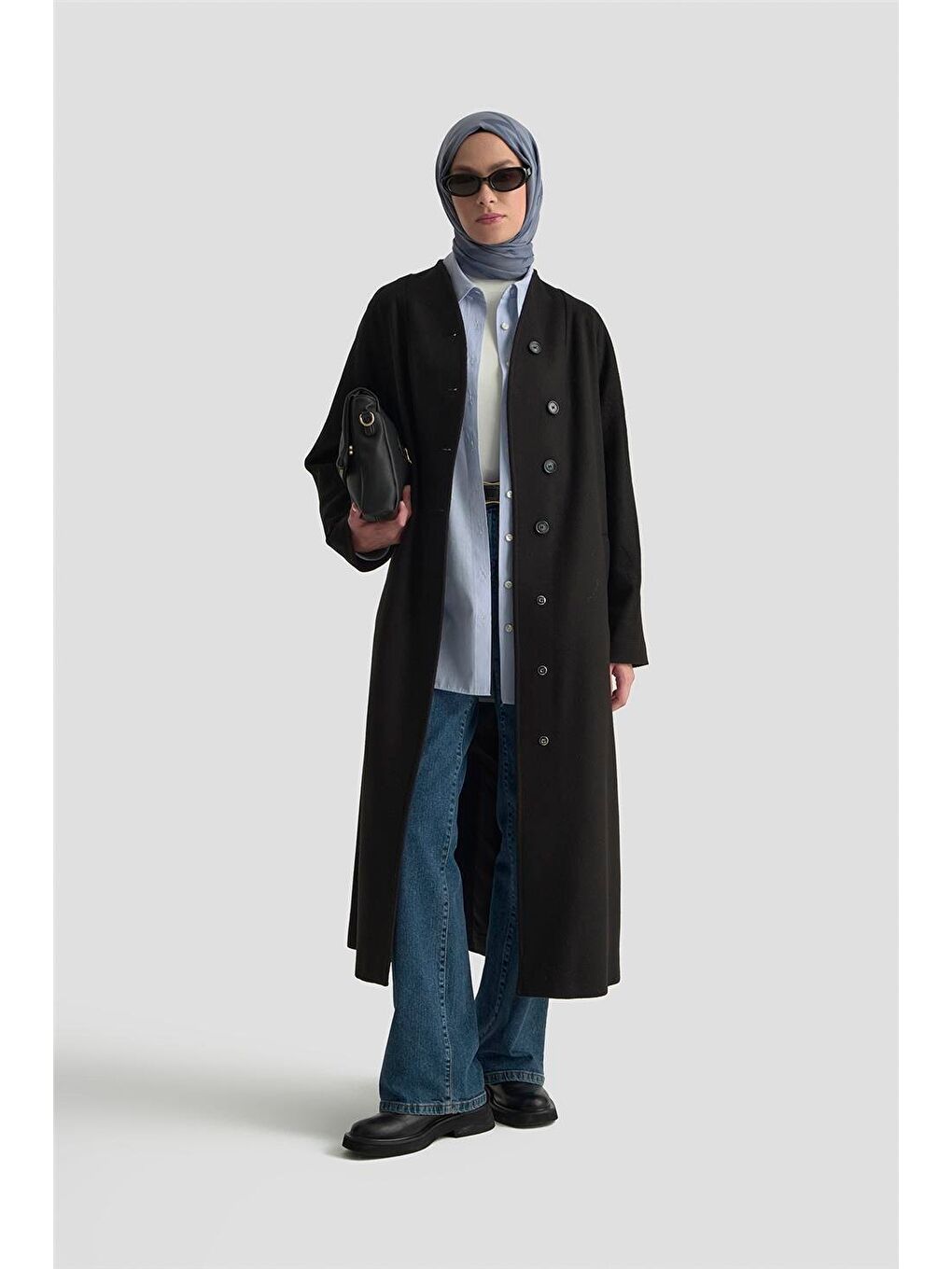 Kaşe Manto 25K8603 Siyah-2