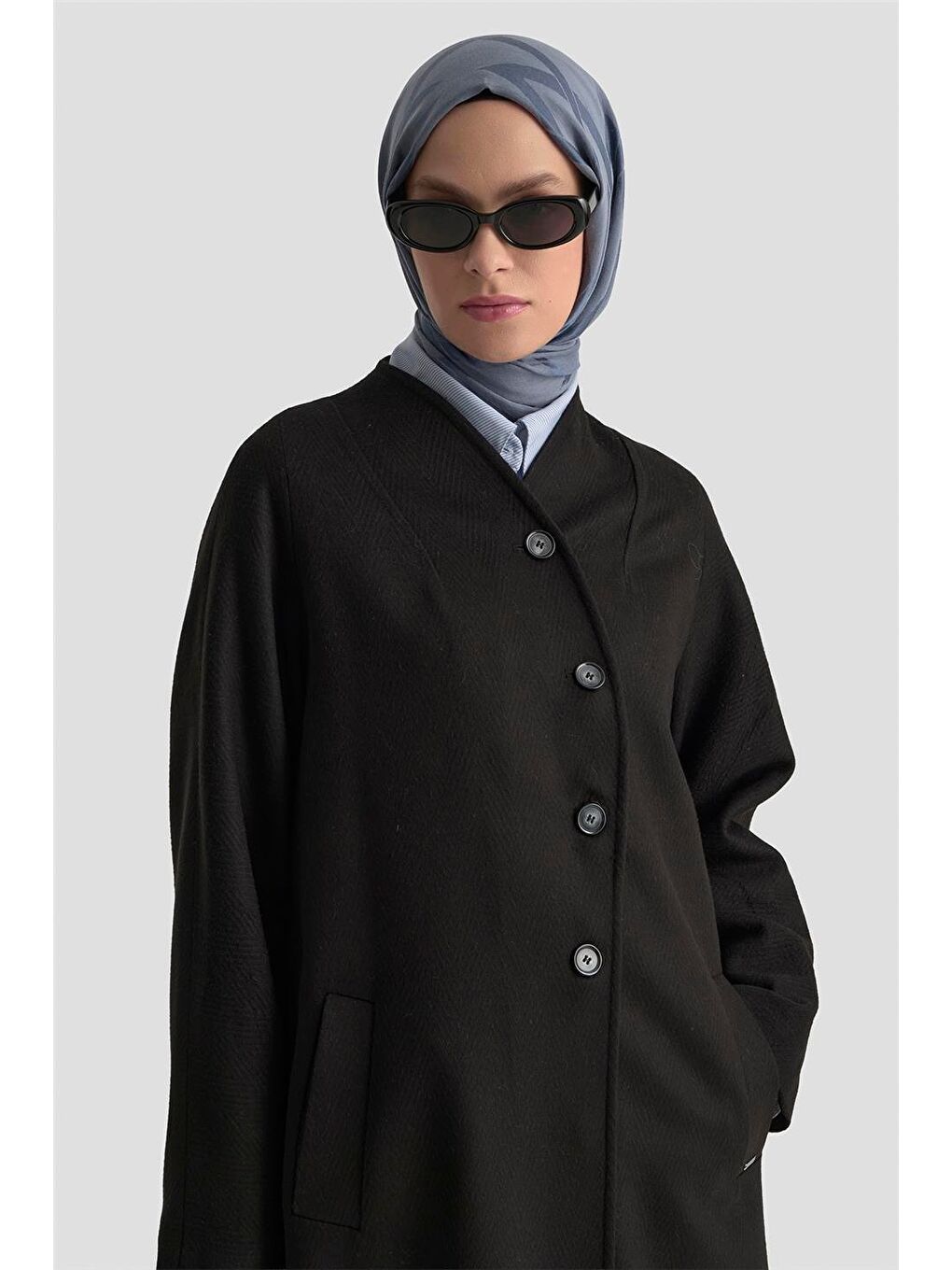 Kaşe Manto 25K8603 Siyah-3