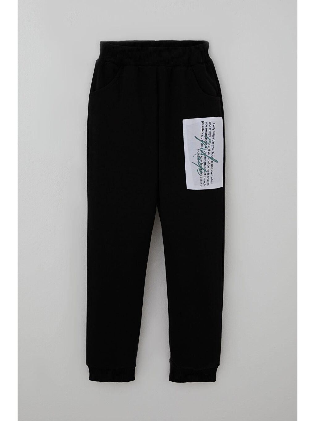 Erkek Çocuk Eşofman Takımı Yazı Baskılı Pantolonu Parça Detaylı Siyah (5-10 Yaş)-4