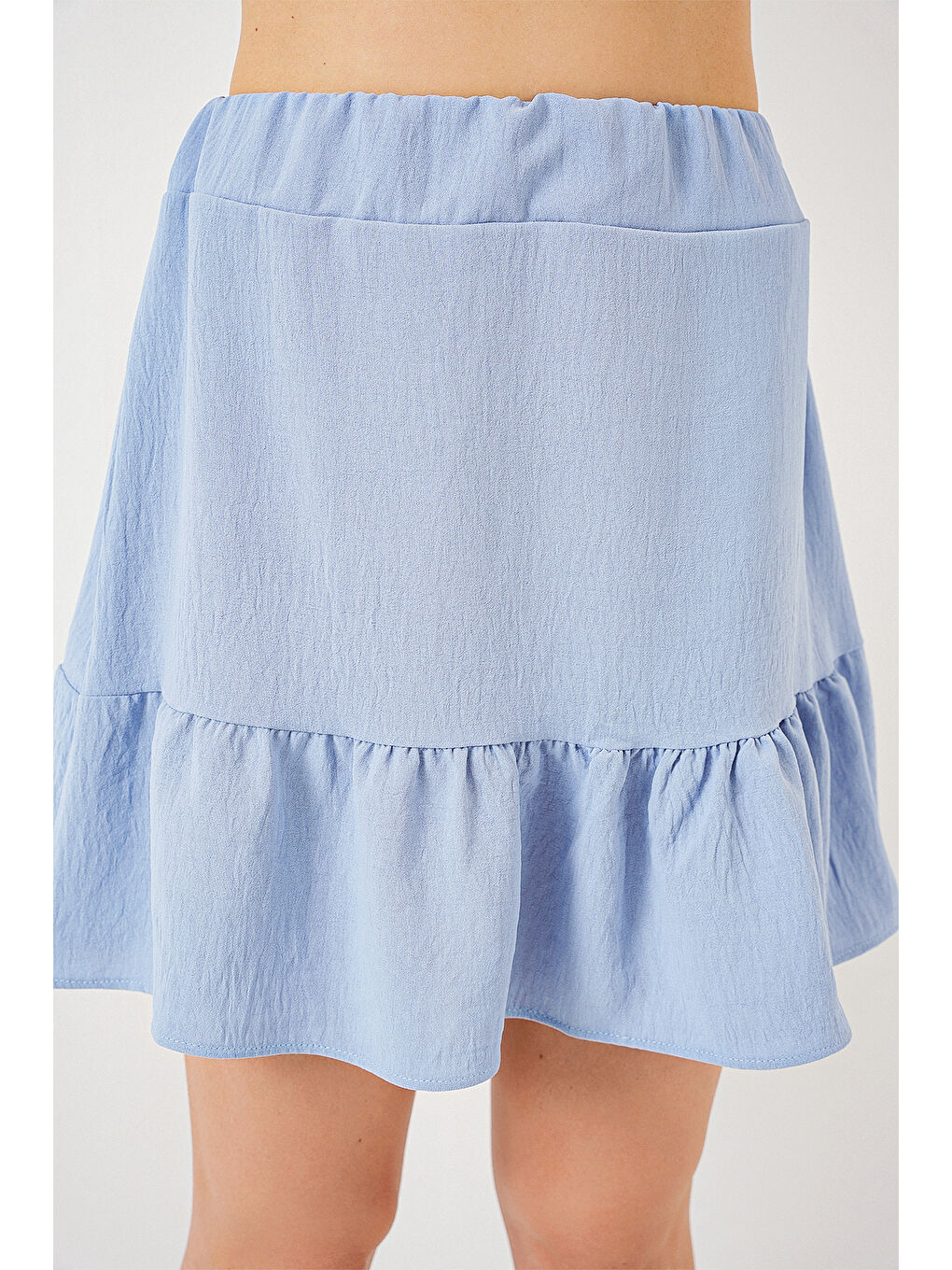 Kadın Ayrobin Mini Etek 8054 - Mavi-4