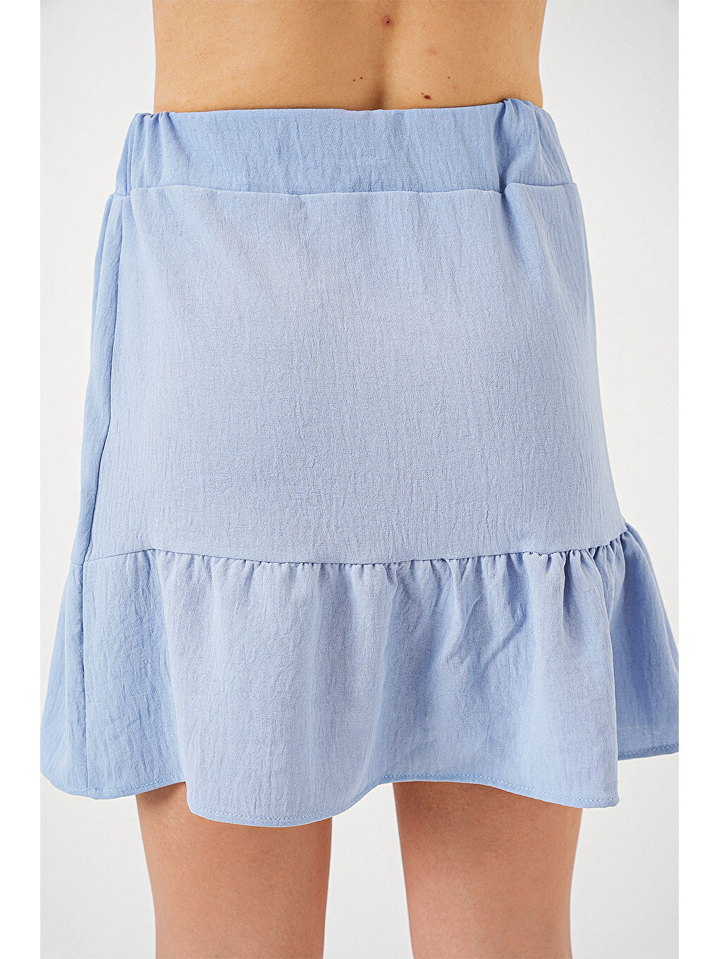 Kadın Ayrobin Mini Etek 8054 - Mavi-6