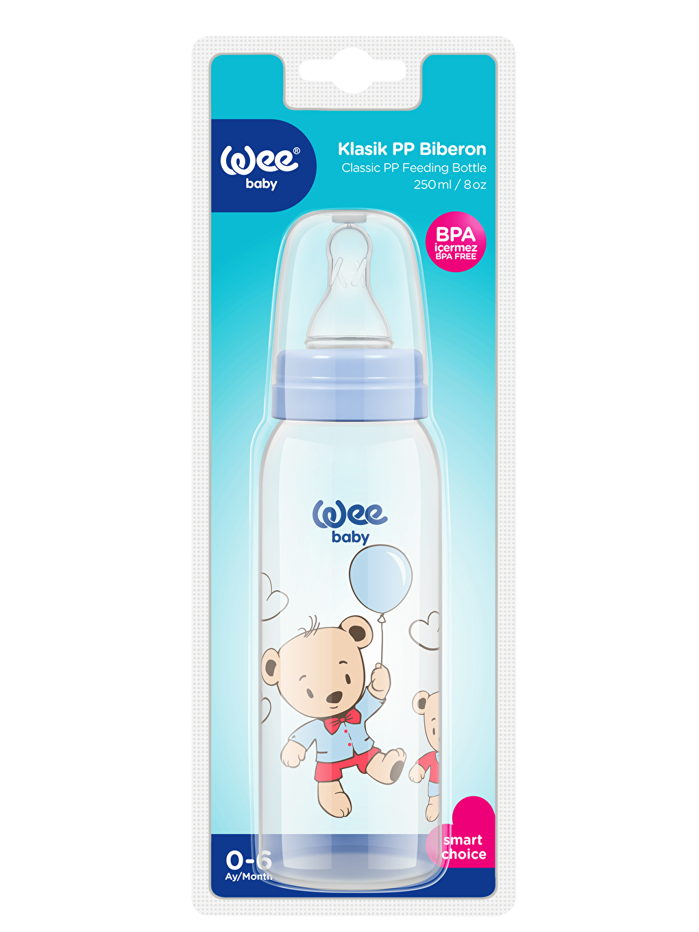 Klasik PP Biberon 250 ml - MAVİ