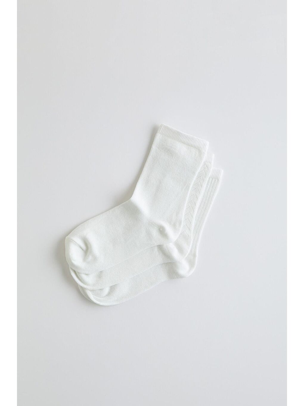 Çocuk 3 Lü Paket Soket Çorap Beyaz