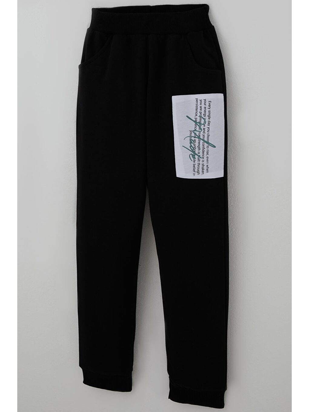 Erkek Çocuk Eşofman Takımı Yazı Baskılı Pantolonu Parça Detaylı Siyah (5-10 Yaş)-8