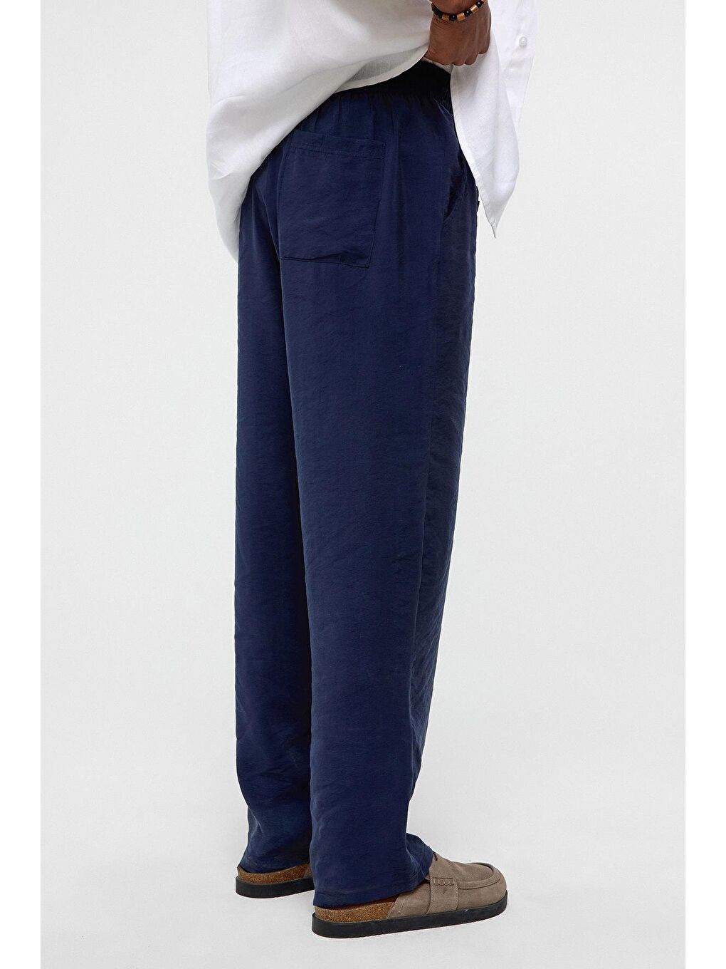 Baggy Fit Modal Kumaş Pantolon Lacivert-5