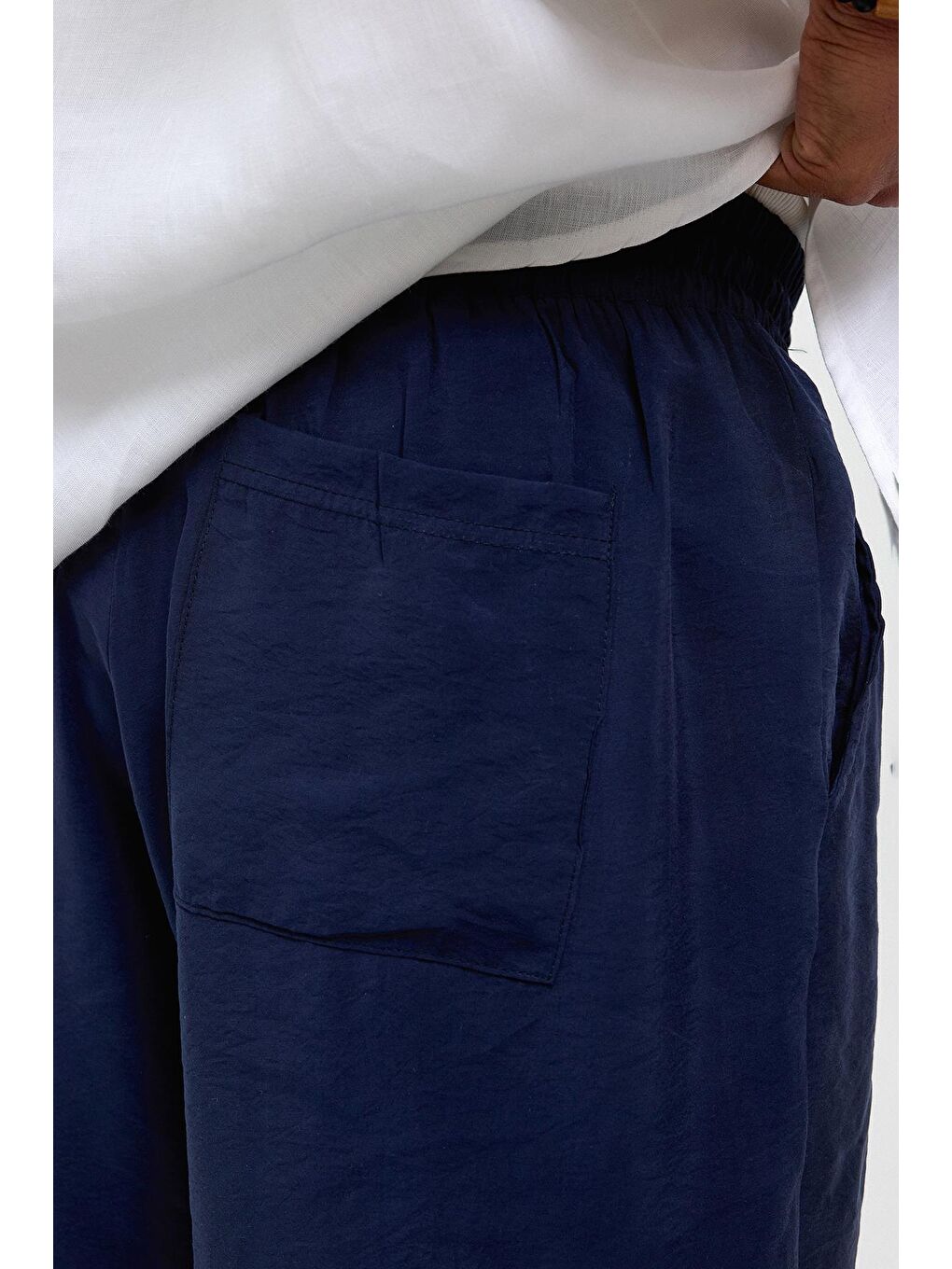 Baggy Fit Modal Kumaş Pantolon Lacivert-6