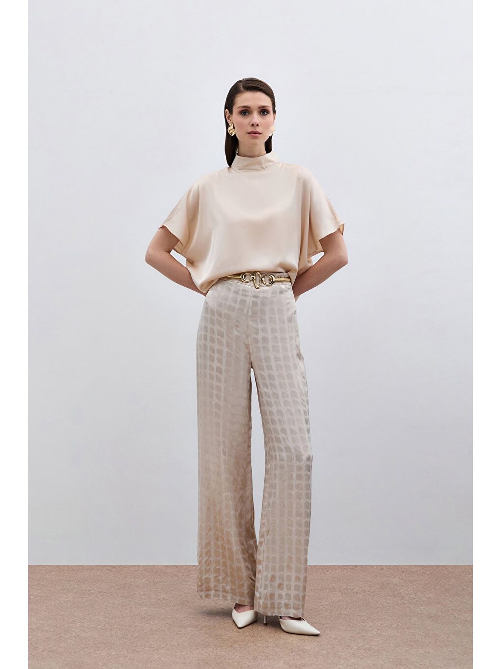 Yarasa Kol Salaş Bluz - Bej-2