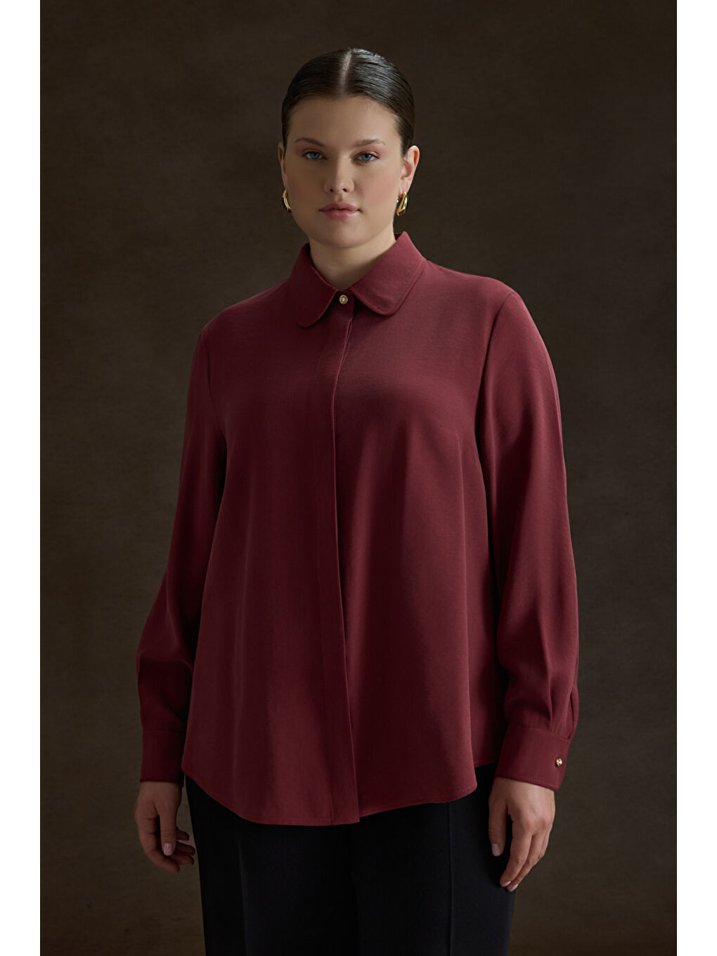 Bordo Lyocell Bluz-1