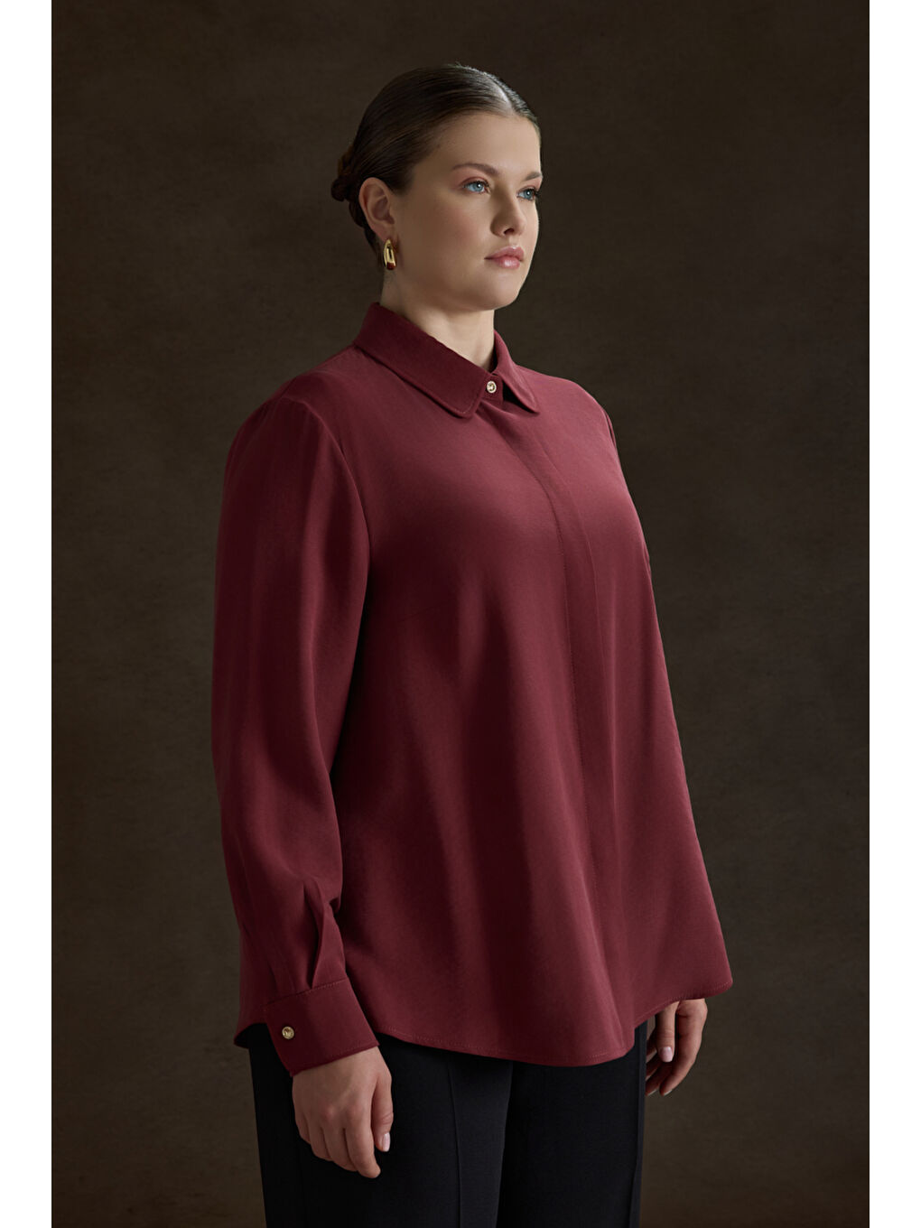 Bordo Lyocell Bluz-2