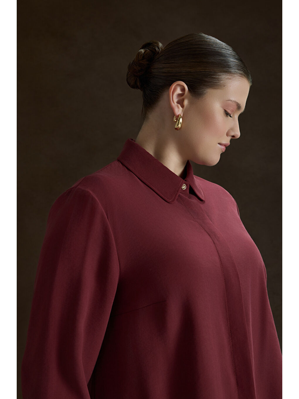 Bordo Lyocell Bluz-3