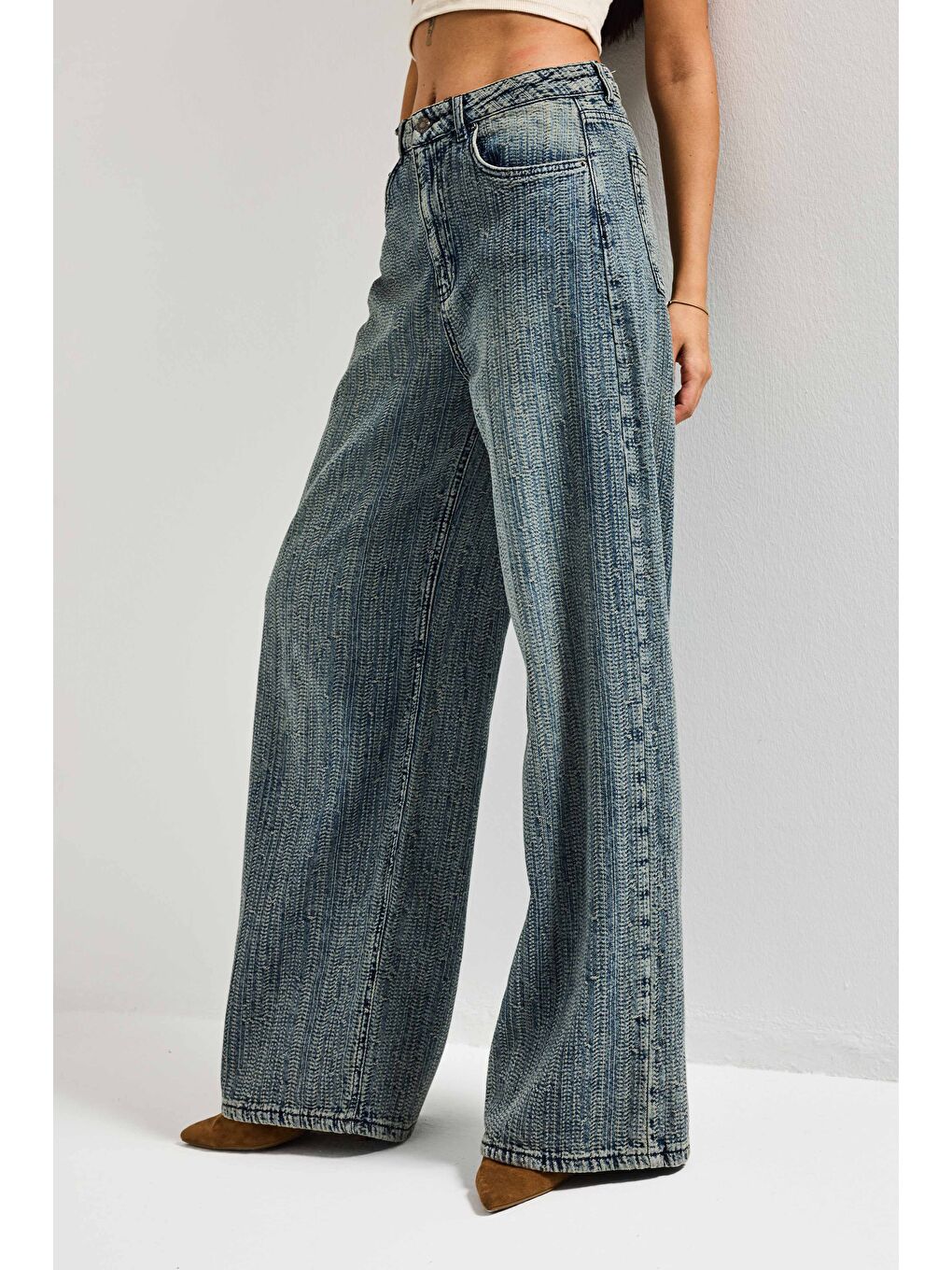 Mavi Kadın T.Kot Rengi 4w5-32 Süper Baggy Fit Özel Kumaş Tasarım Denim Jean