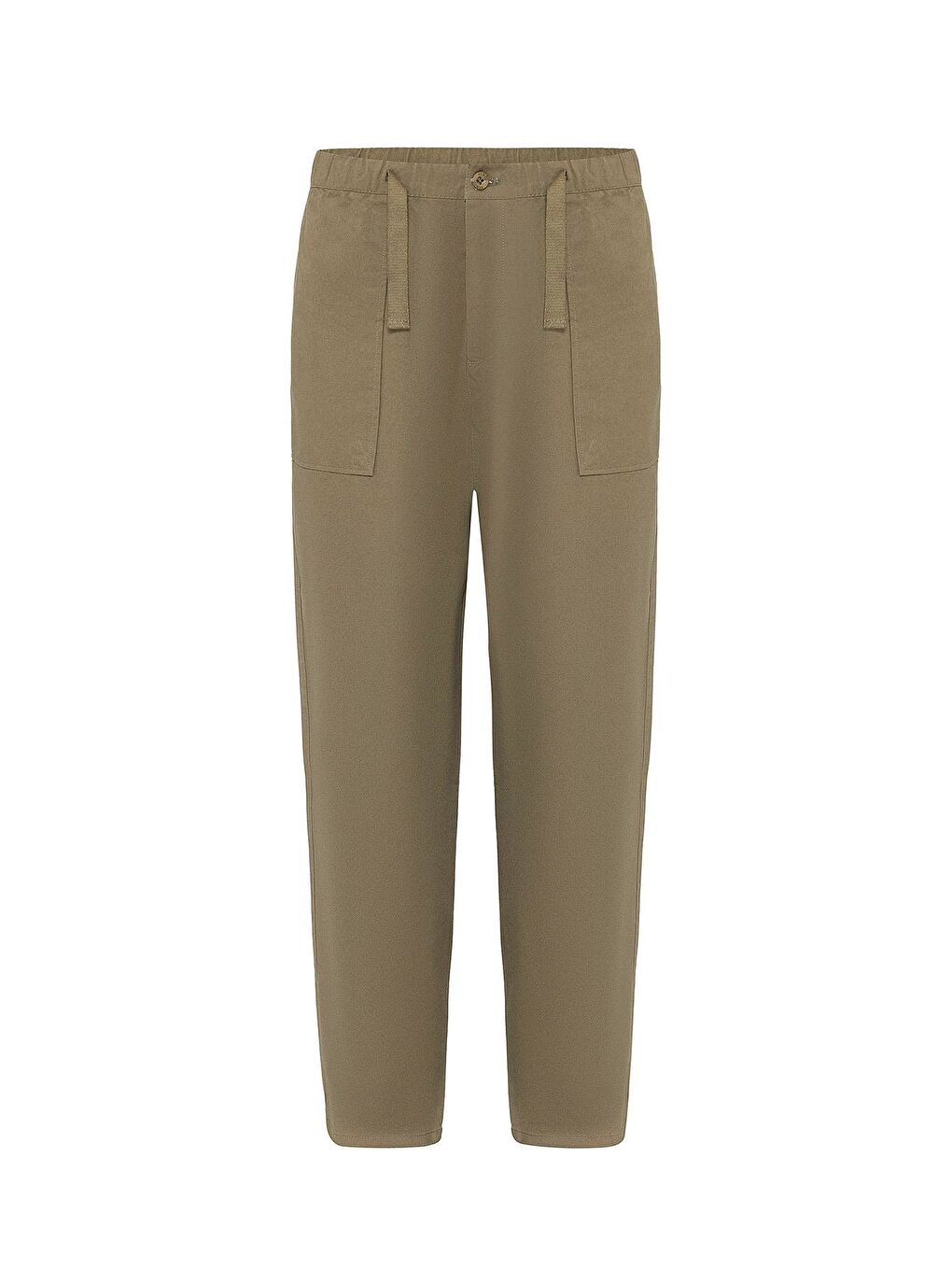 Baggy Fit Gabardin Pantolon Haki-2