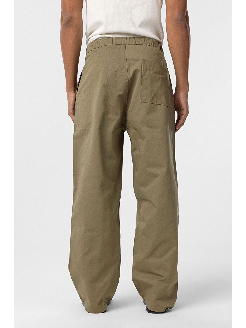 Baggy Fit Gabardin Pantolon Haki-6