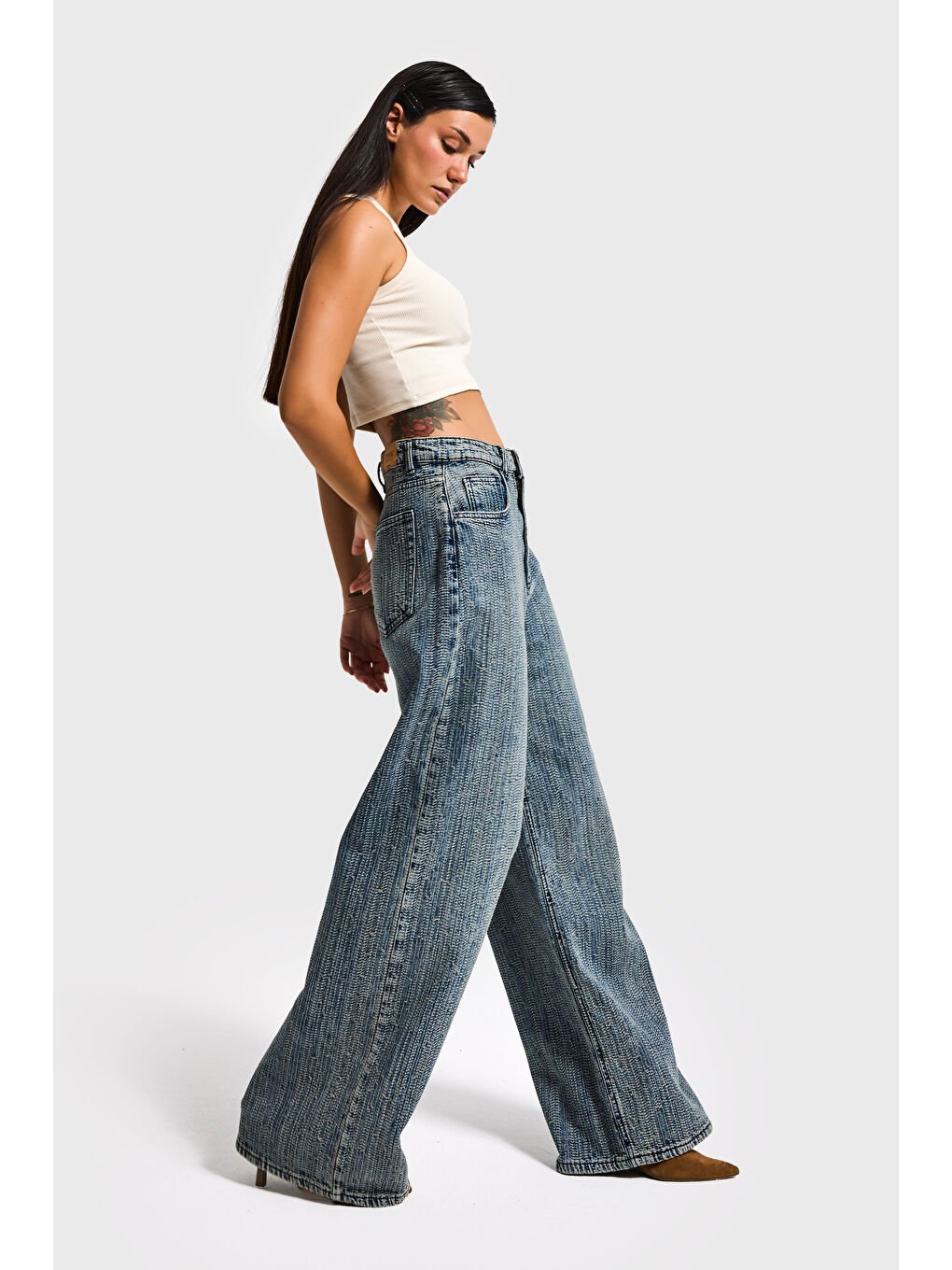 Mavi Kadın T.Kot Rengi 4w5-32 Süper Baggy Fit Özel Kumaş Tasarım Denim Jean-2