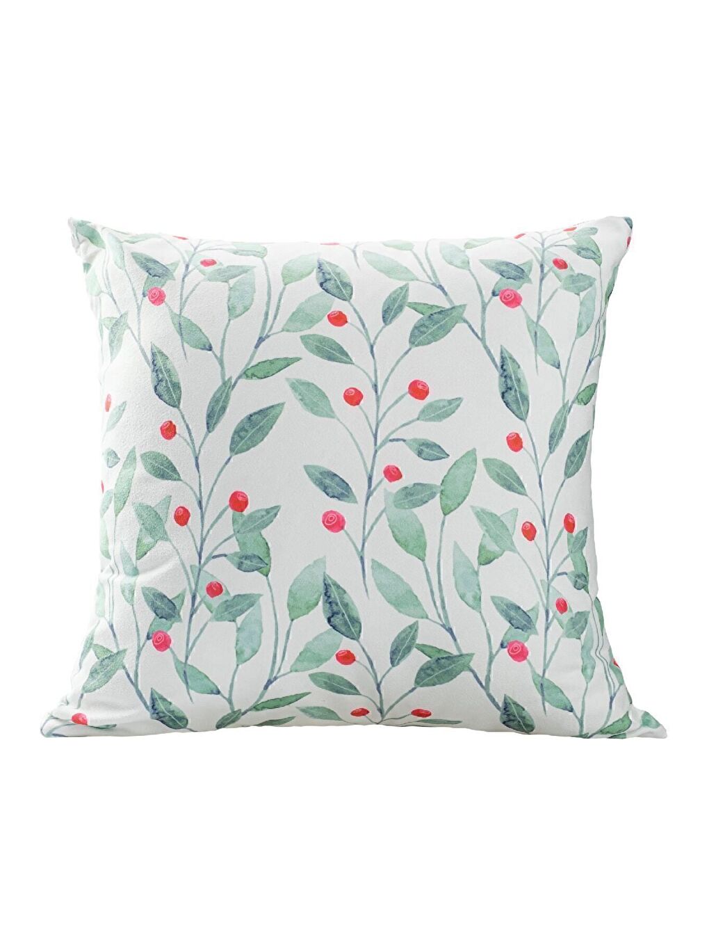 Yılbaşı Temalı Kokina Desenli Kırlent Kılıfı Beyaz -43x43-1