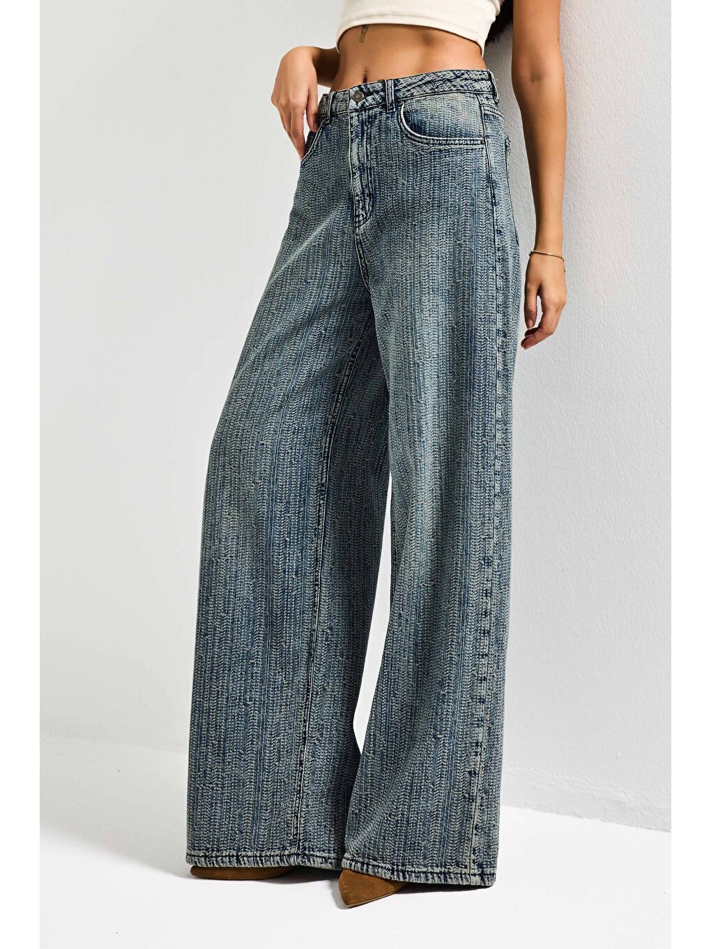 Mavi Kadın T.Kot Rengi 4w5-32 Süper Baggy Fit Özel Kumaş Tasarım Denim Jean-4