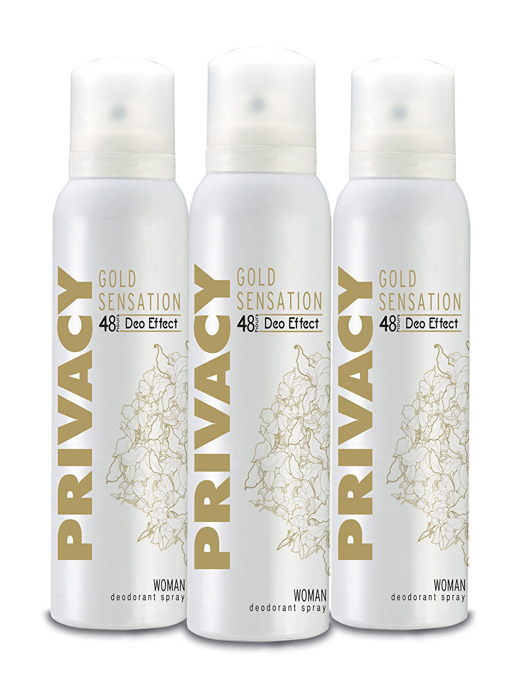 Privacy Gold Women Deodorant 3x150 ml