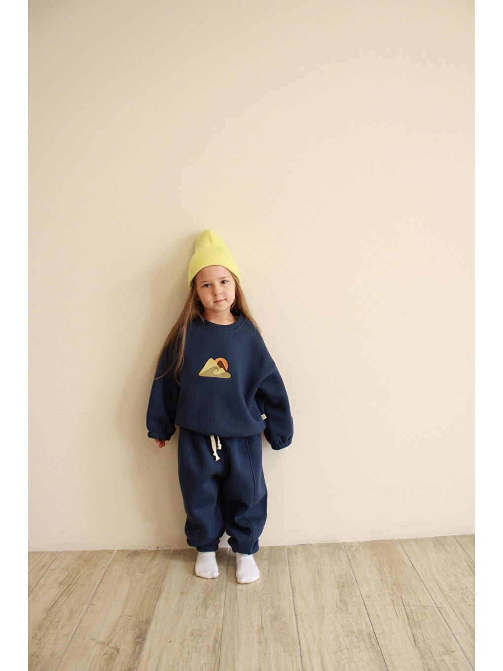 İndigo Dağ Nakışlı Çocuk Alt Üst Takım-1