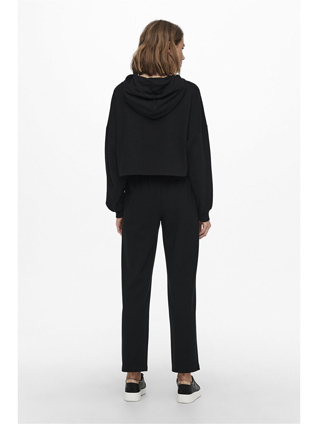 Siyah Onlpoptrash Oversize Fit Normal Bel Geniş Paça Çimalı Kadın Pantolon 15235076-3