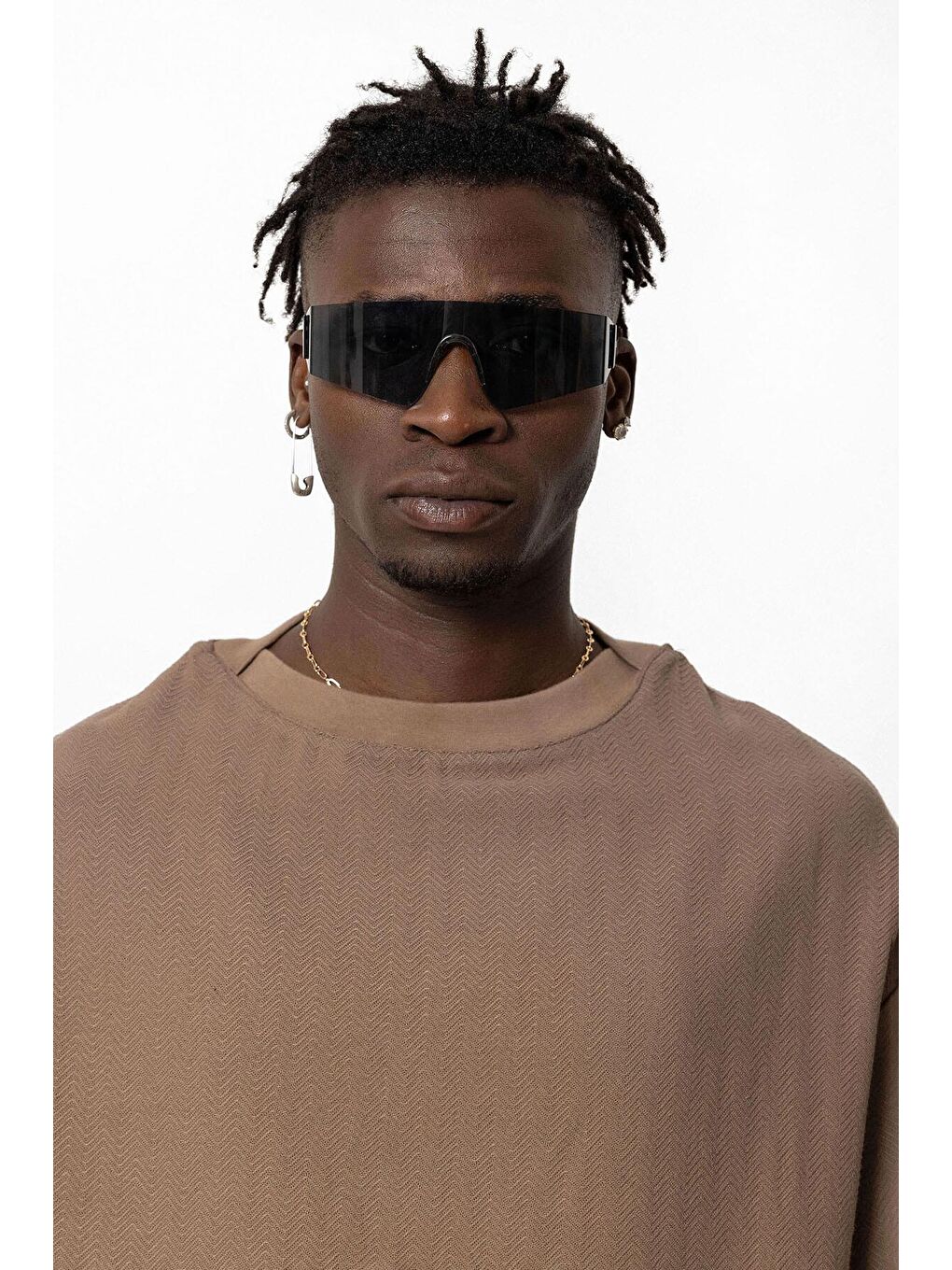 Kahverengi Basıc Oversize Keten Takım Kahve-4