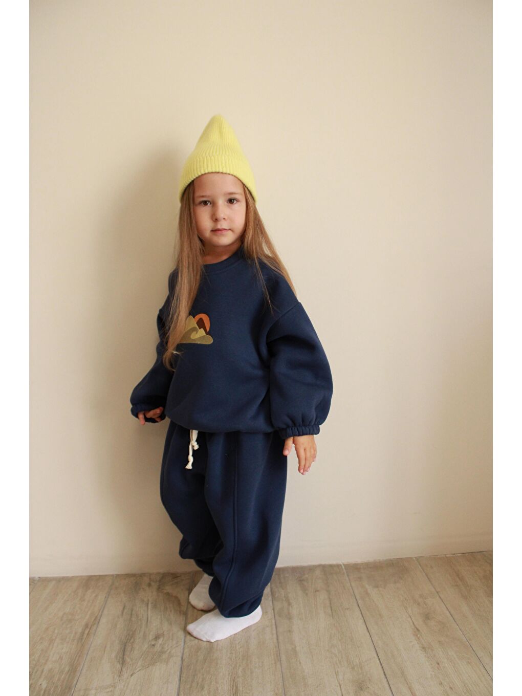 İndigo Dağ Nakışlı Çocuk Alt Üst Takım-4