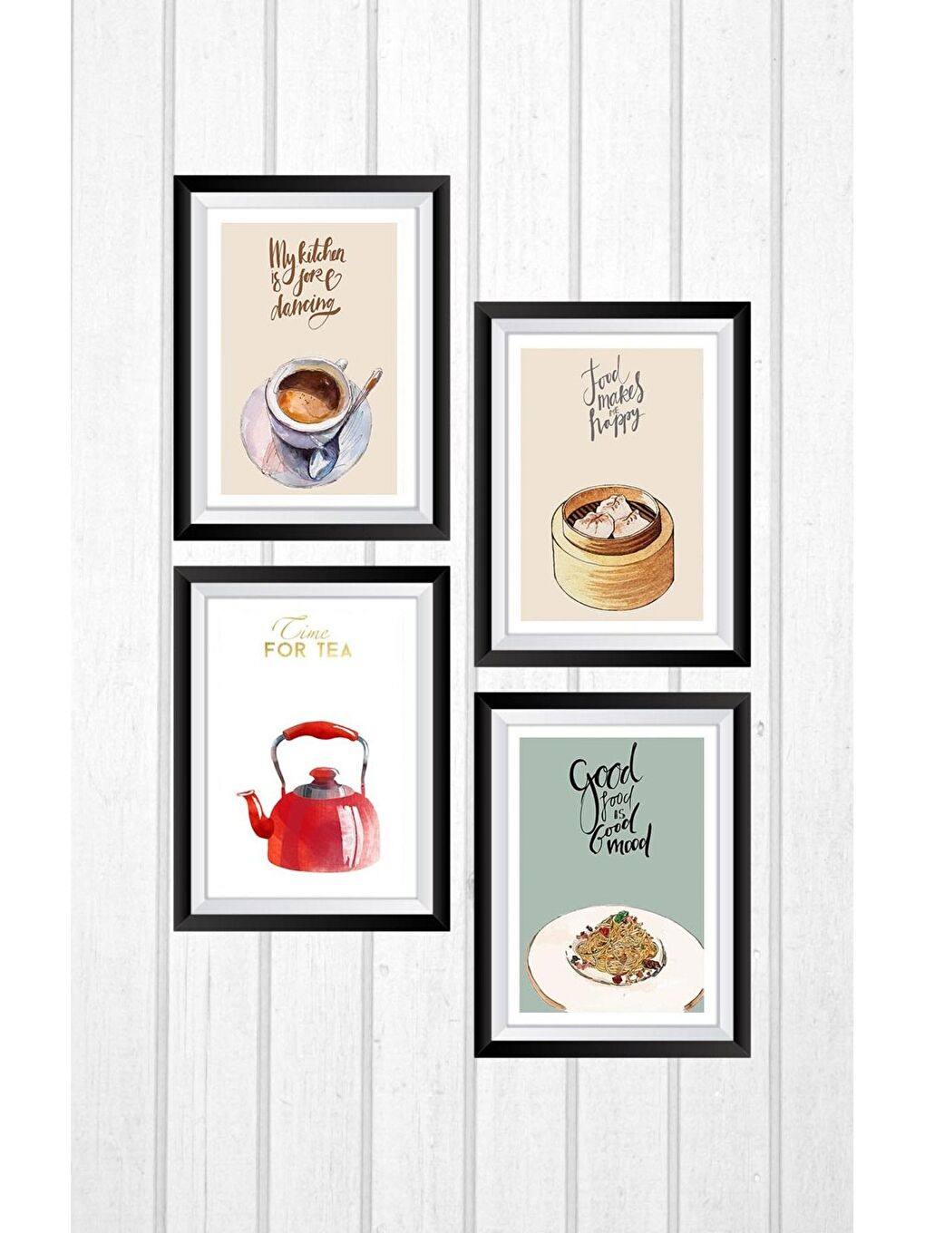 Beyaz 4 Parça Çerçeve Görünümlü Mdf Tablo Seti 20x30 cm - ARTKFPL9-1