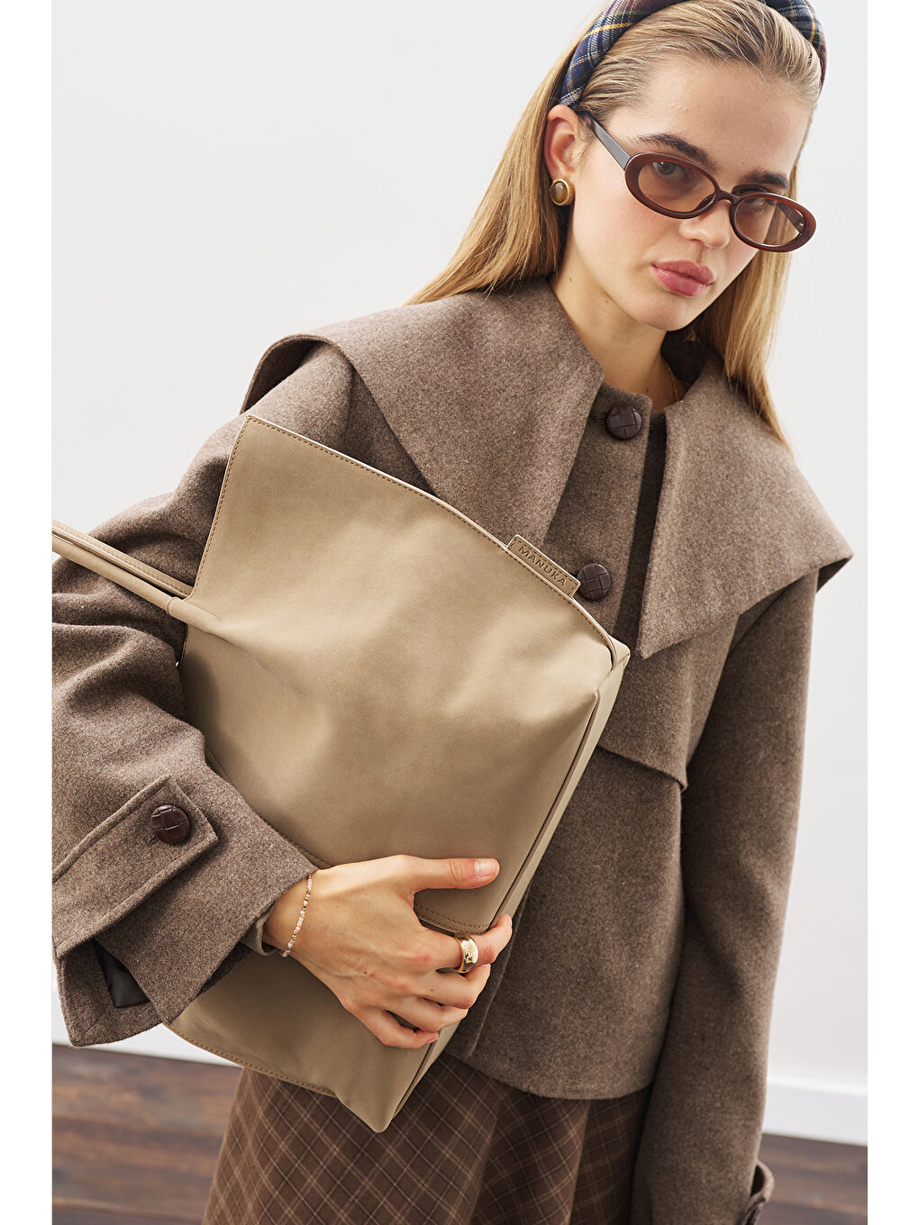 Bej Süet Momo Çanta Vizon-5