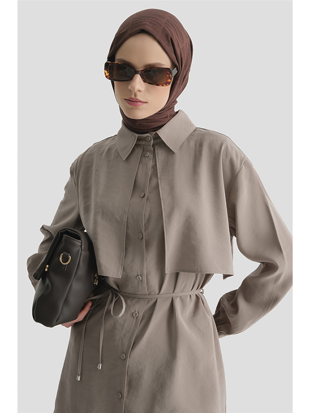 Bej Aller Detaylı Tunik Vizon-2