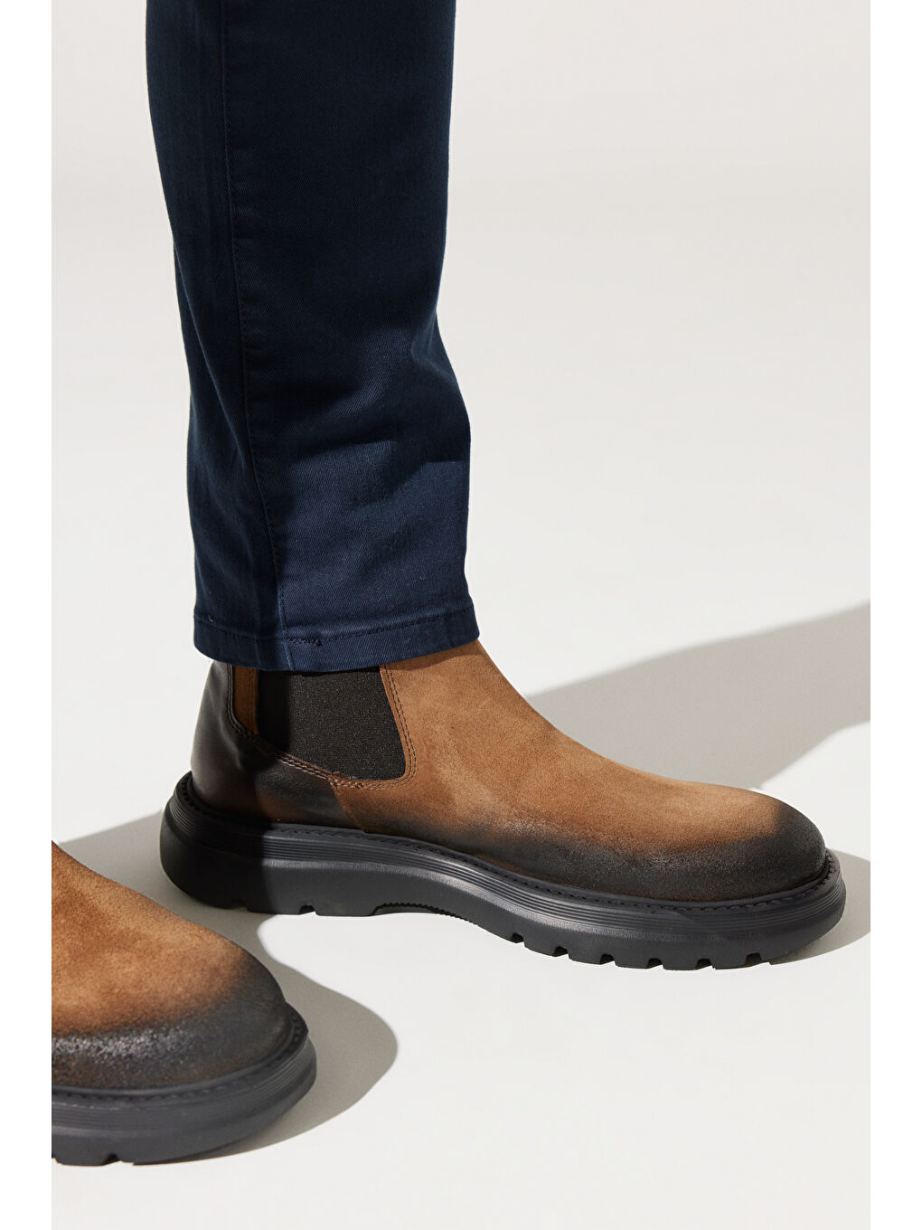 Erkek Bej Kışlık Casual %100 Deri Bot-3