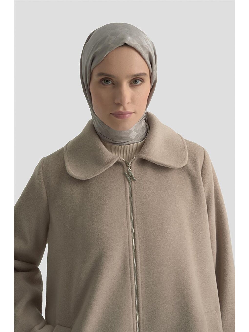 Kürk Yakalı Kaban 25Kd1707 Bej-3