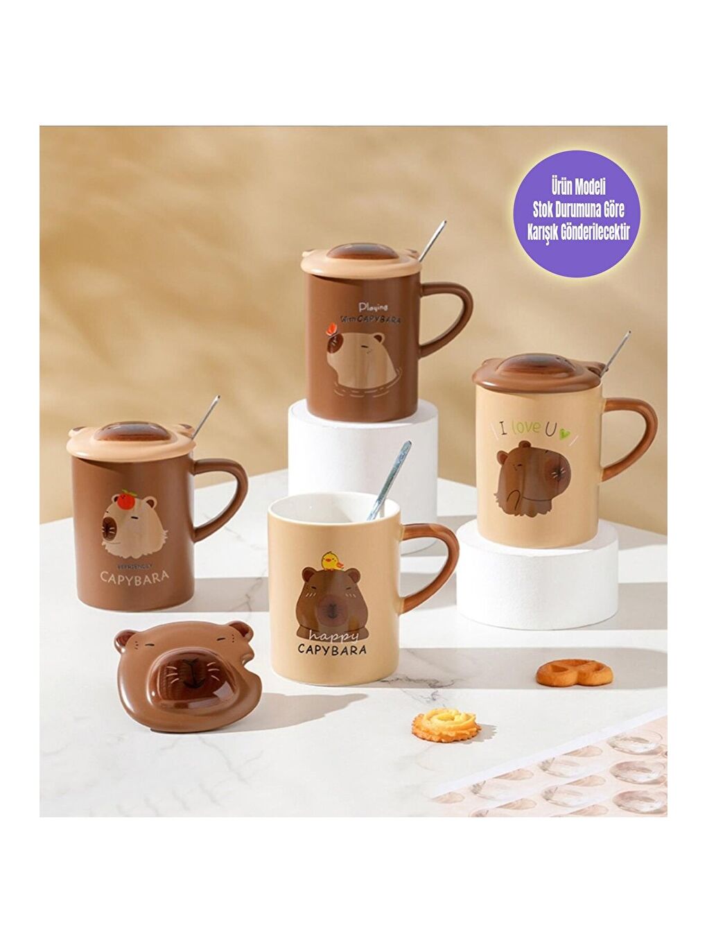 Karışık Brown Temalı Seramik Kupa