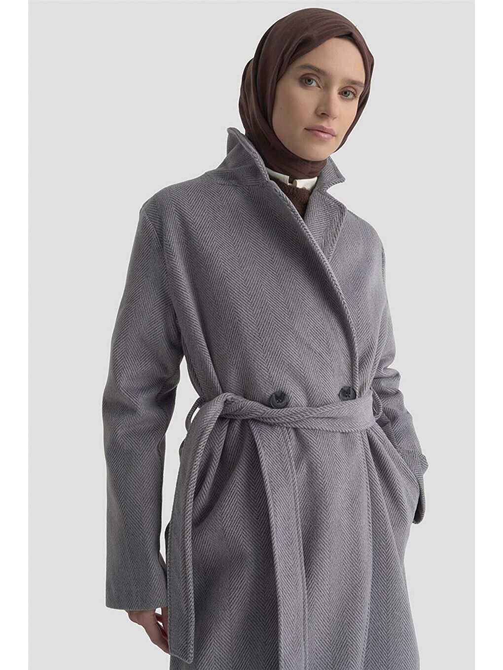 Balıksırtı Desenli Kaban 25Kd1606 Antrasit-2