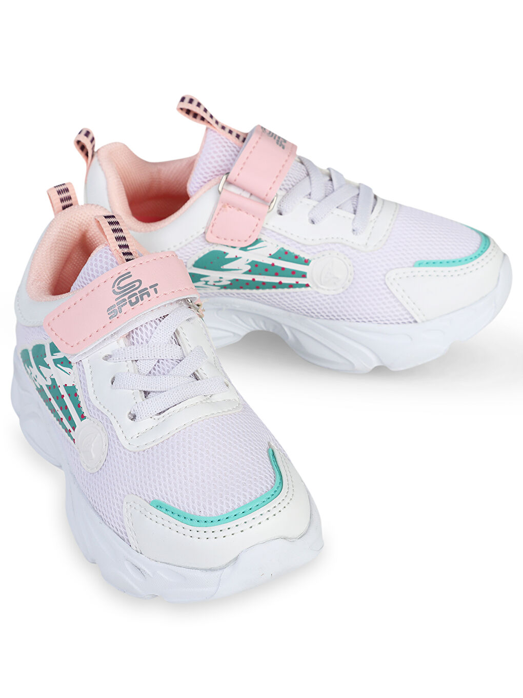 Sport Kız Çocuk Spor Ayakkabı 26-30 Numara Beyaz-Pembe-1