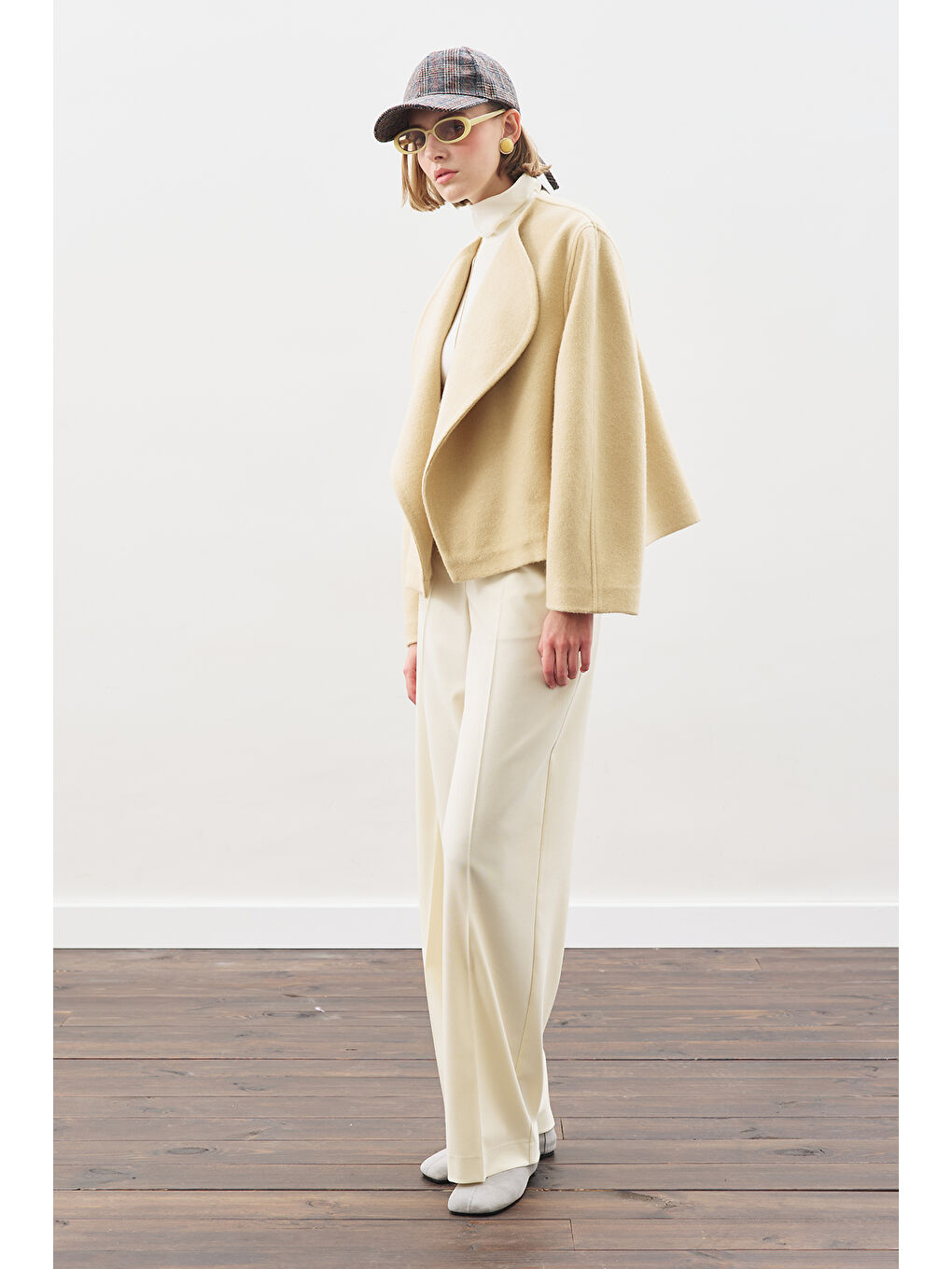 Bej Yünlü Kısa Ceket Kum-2