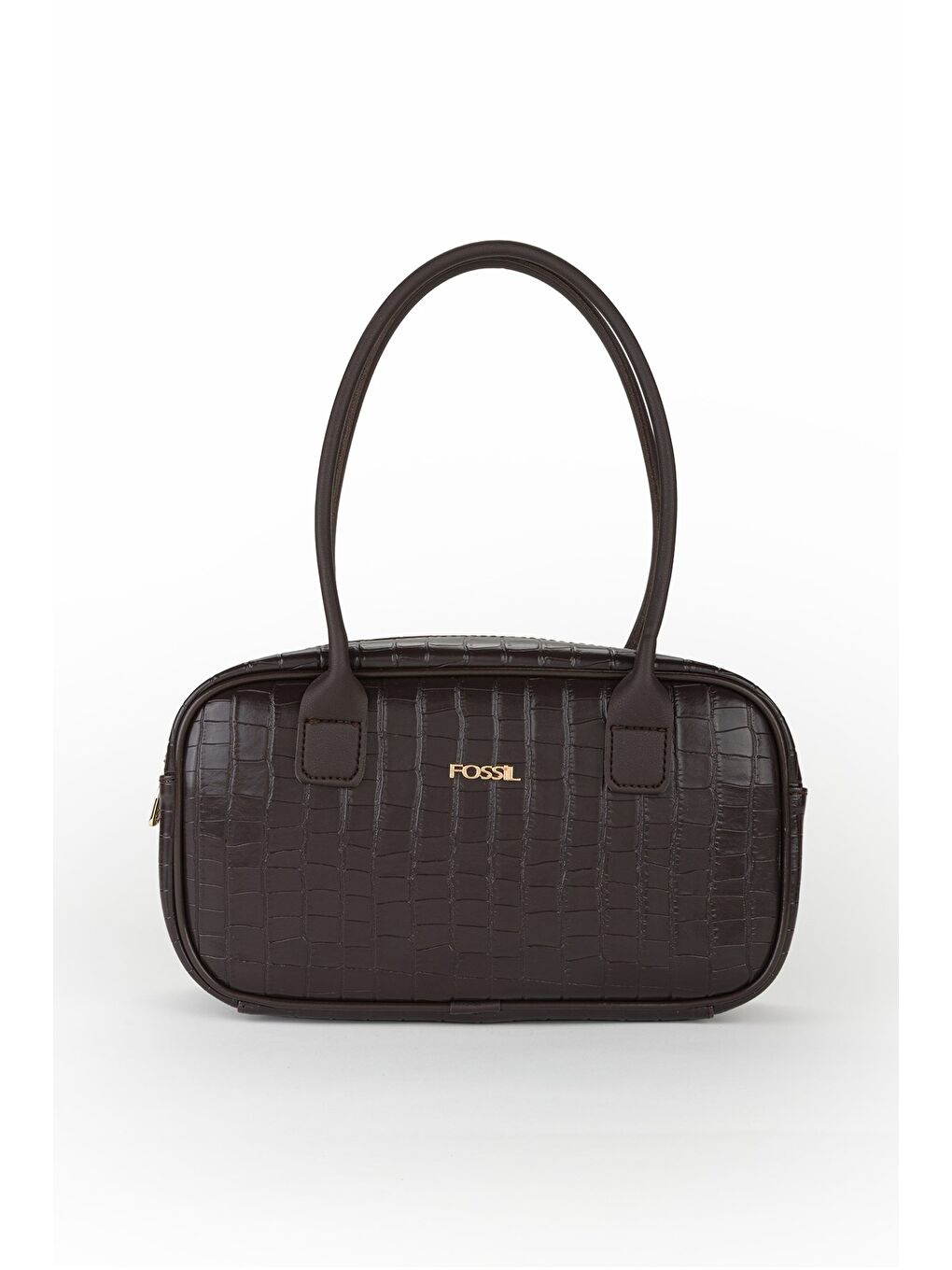 Kahverengi Kadın Croco Desen El ve Omuz Çantası