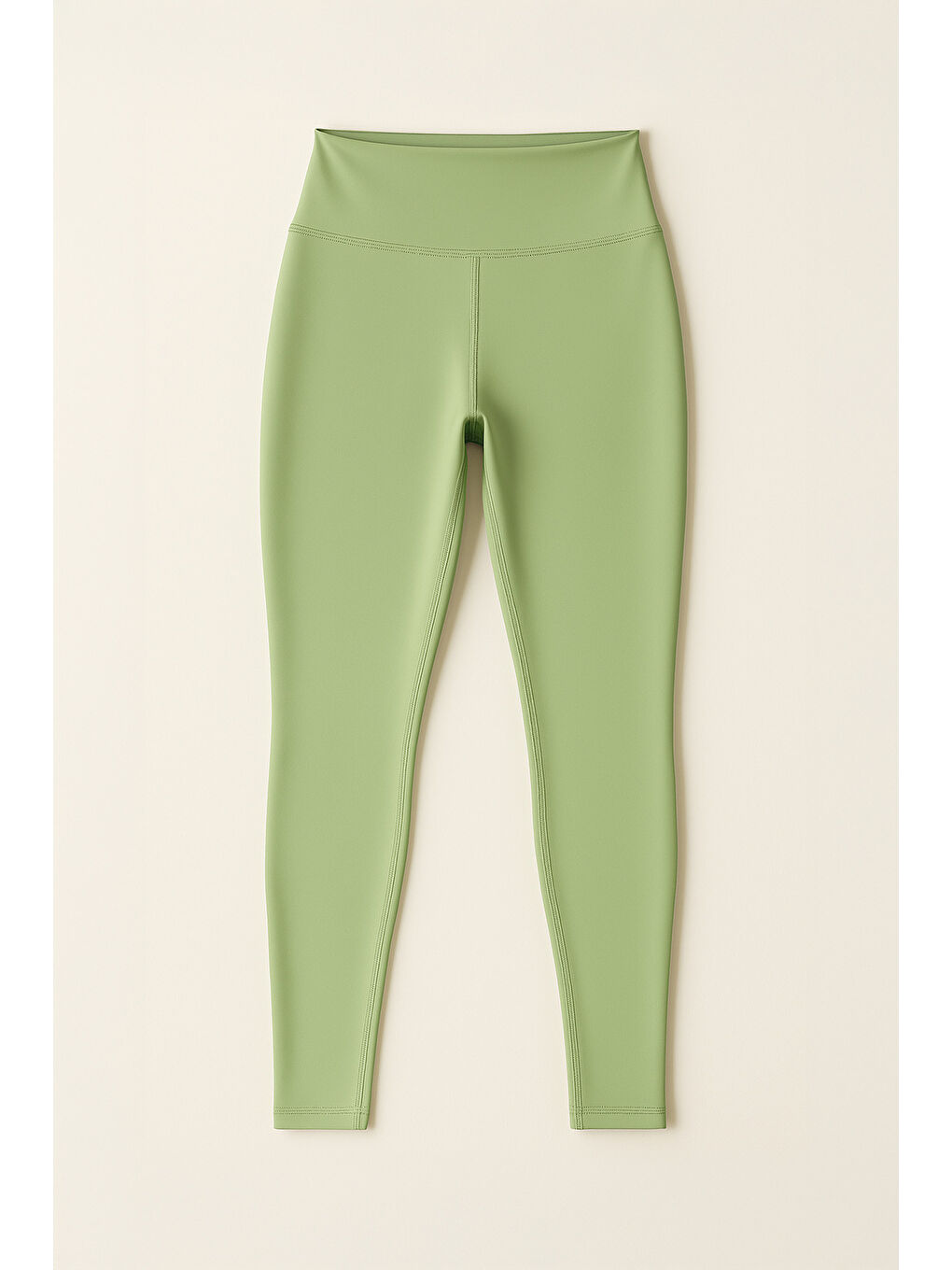 Yeşil Kadın Yüksek Bel Toparlayıcı Tam Boy Spor Tayt-4