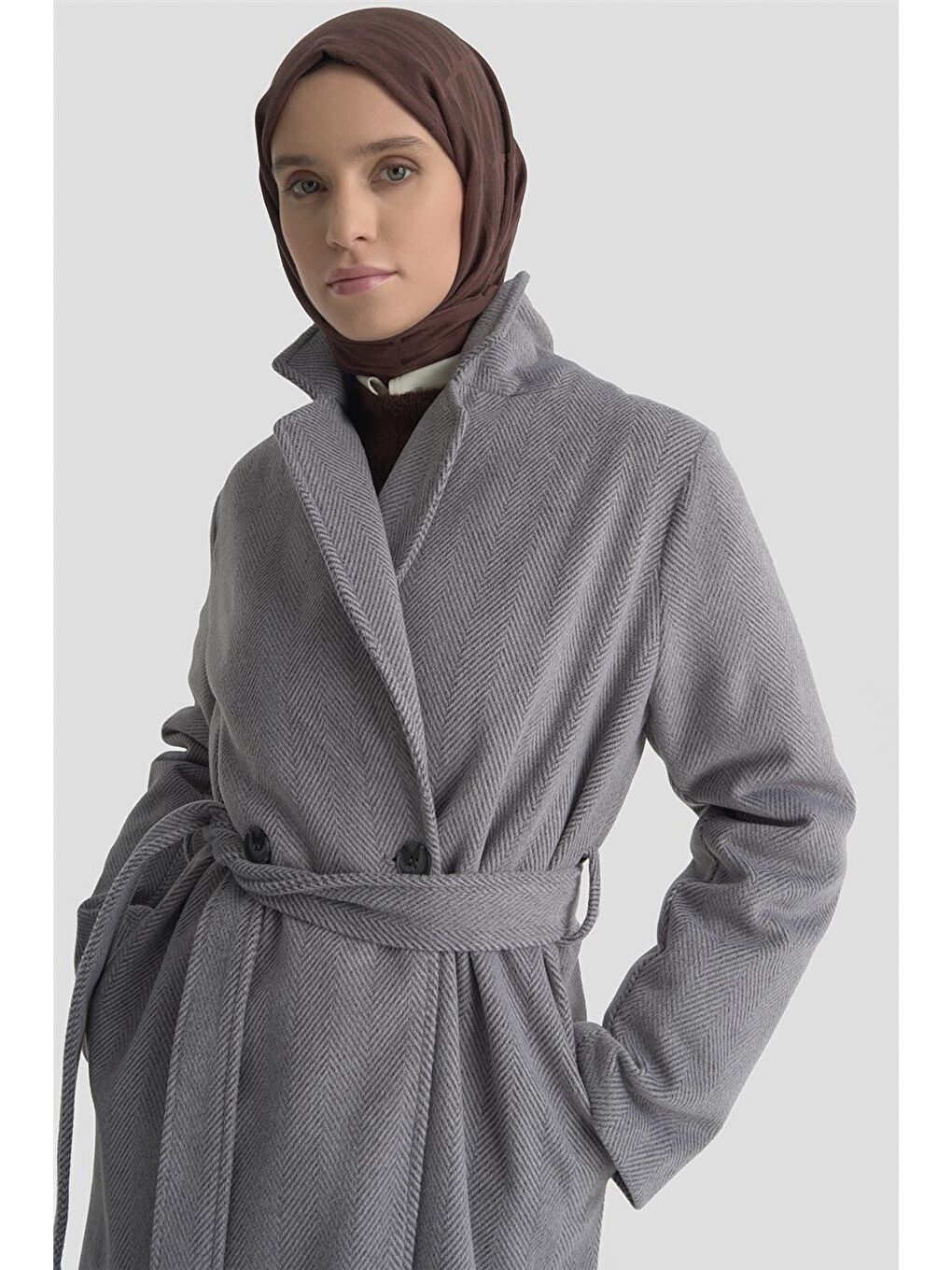 Balıksırtı Desenli Kaban 25Kd1606 Antrasit-3