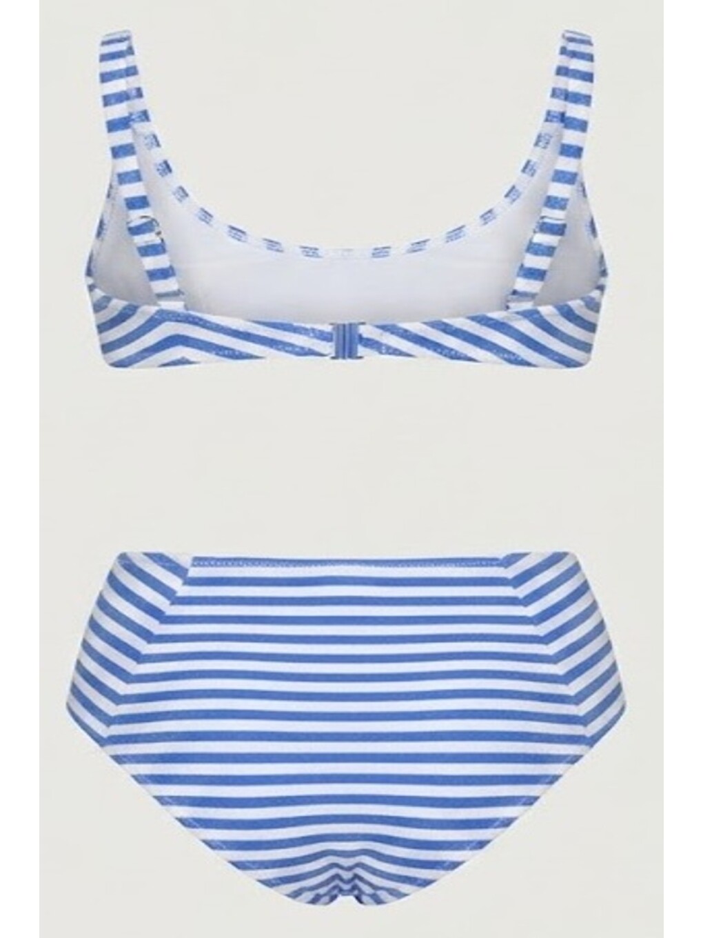 Yüksek Bel Straplez Bikini Takım 3225 Mavi/beyaz-1