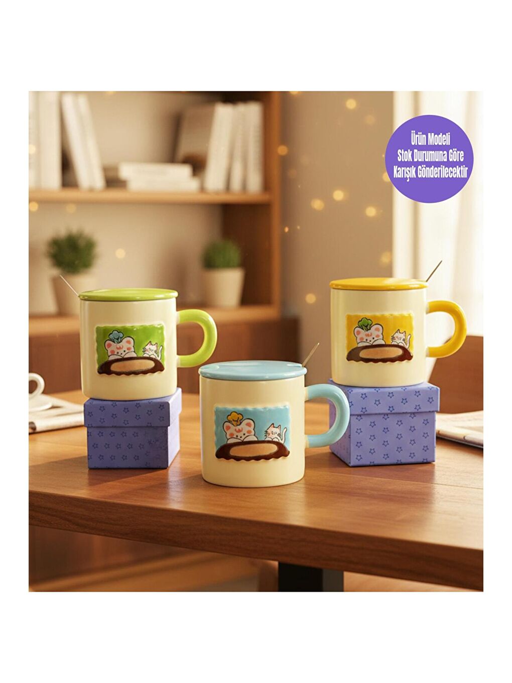 Karışık Minik Kediler Temalı Seramik Kupa