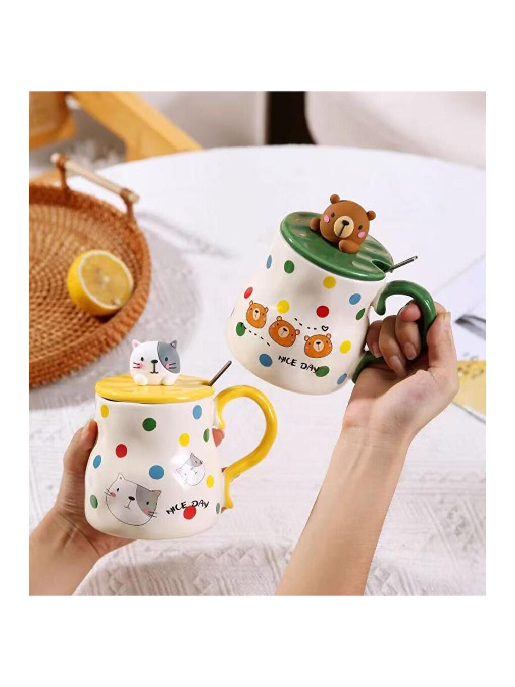 Karışık Mutlu Sabahlar Temalı Seramik Kupa-1